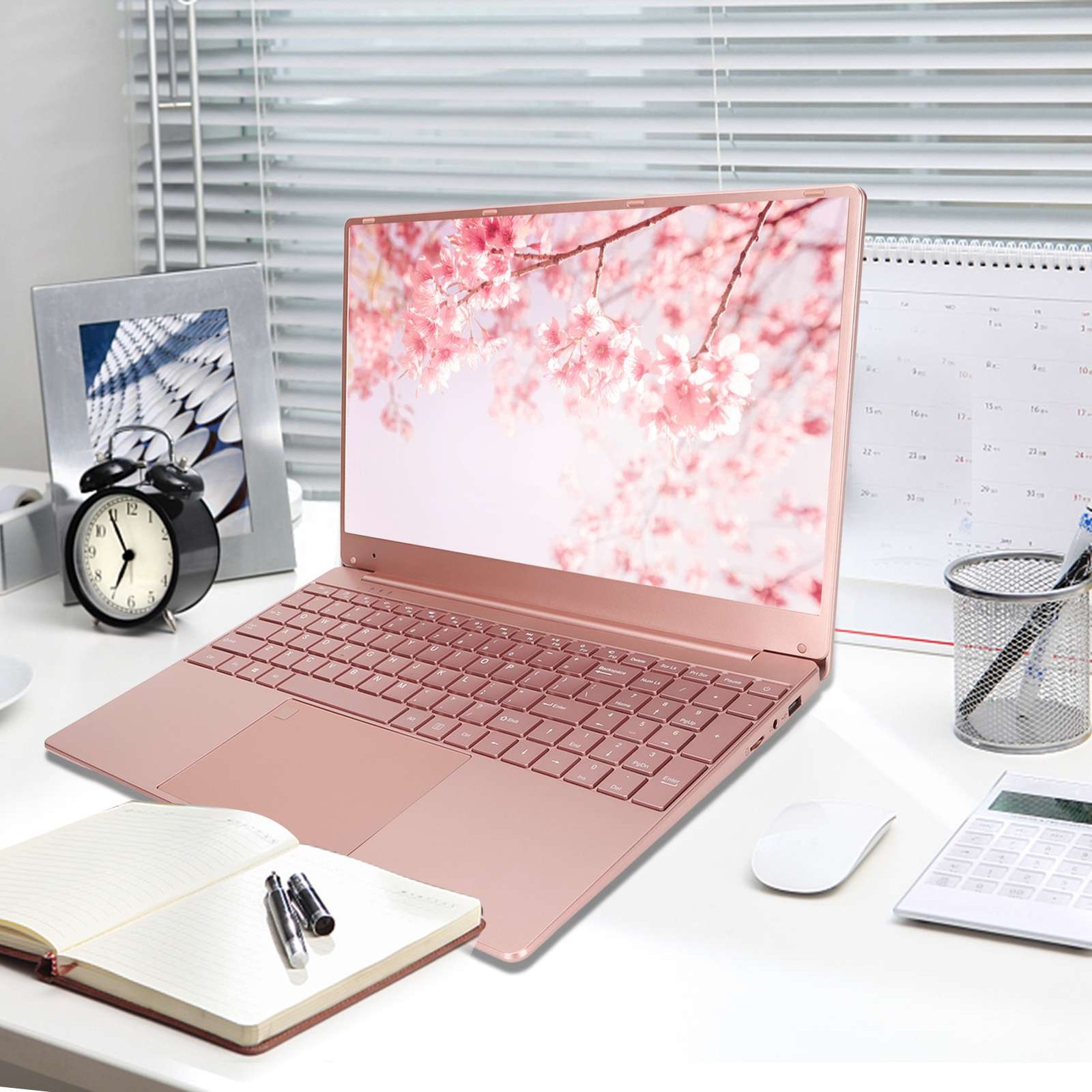 15.6in Laptop For N5095 CPU For Win11 Pink Laptop With Fingerprint Keypad B GQDZ