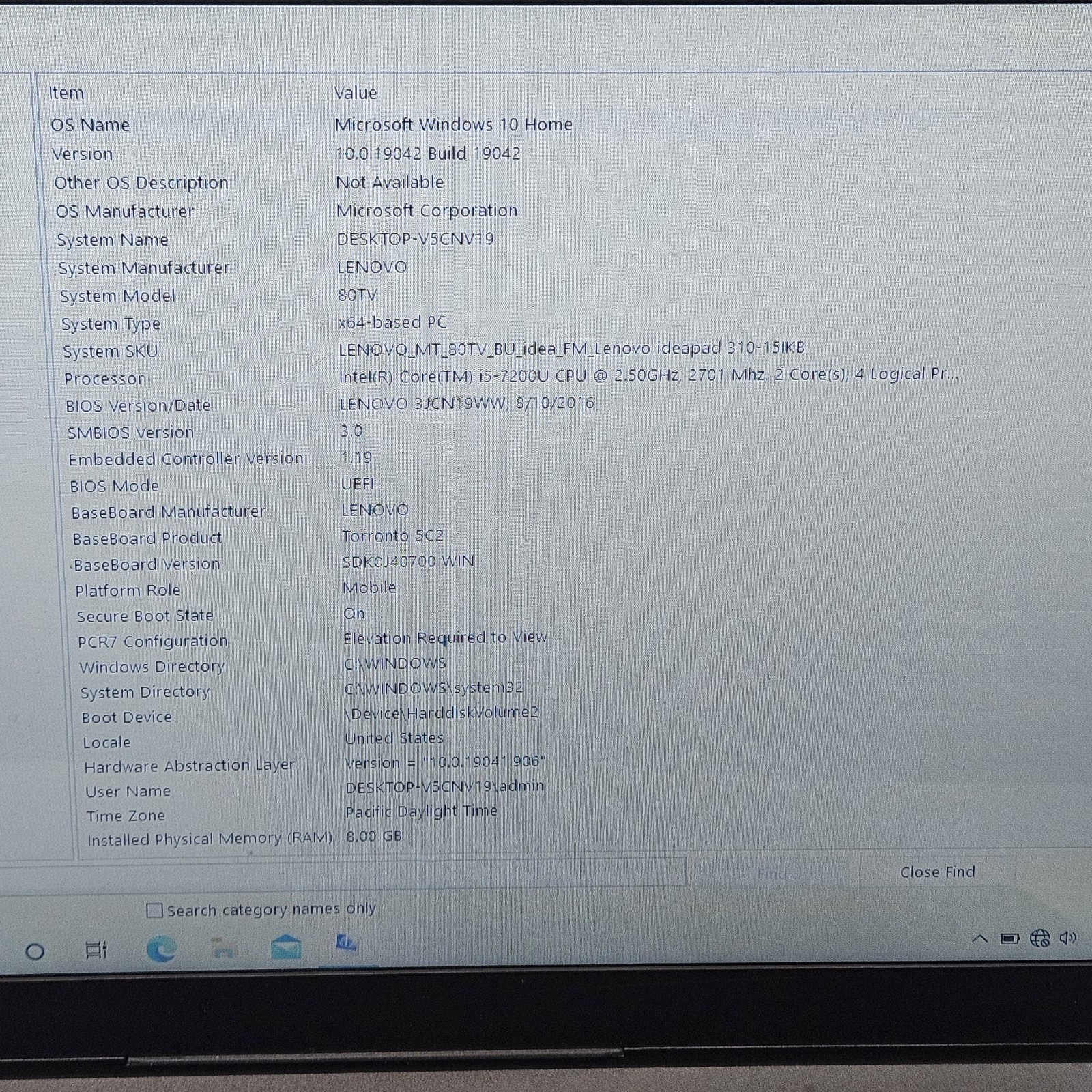 Lenovo IdeaPad 310-15IKB 15.6″ Laptop i5-7200U 8GB RAM 120GB SSD Win 10 READ