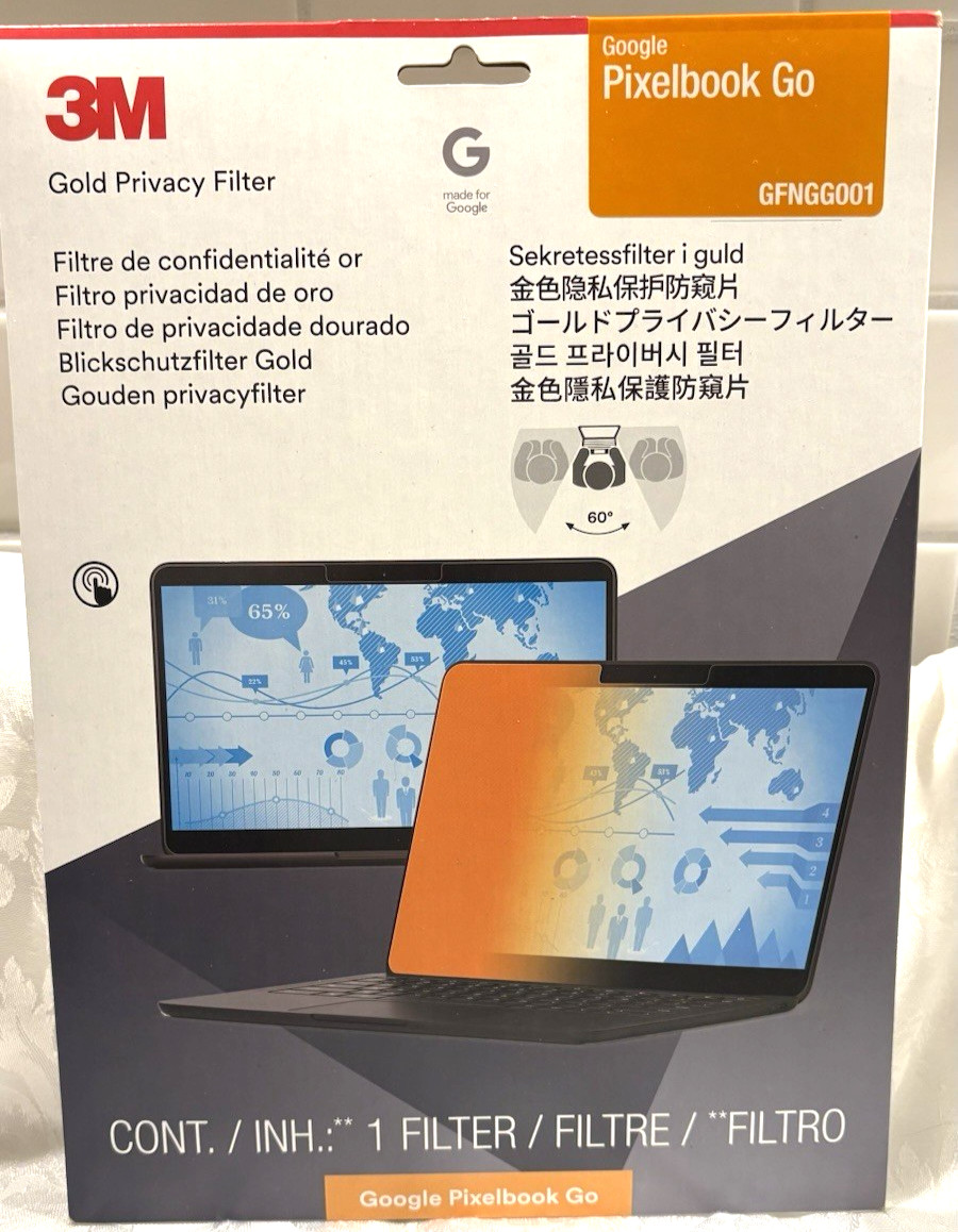 3M Gold Privacy Filter Google Pixelbook Go 2019 NEW-FACTORY SEALED GFNGG001
