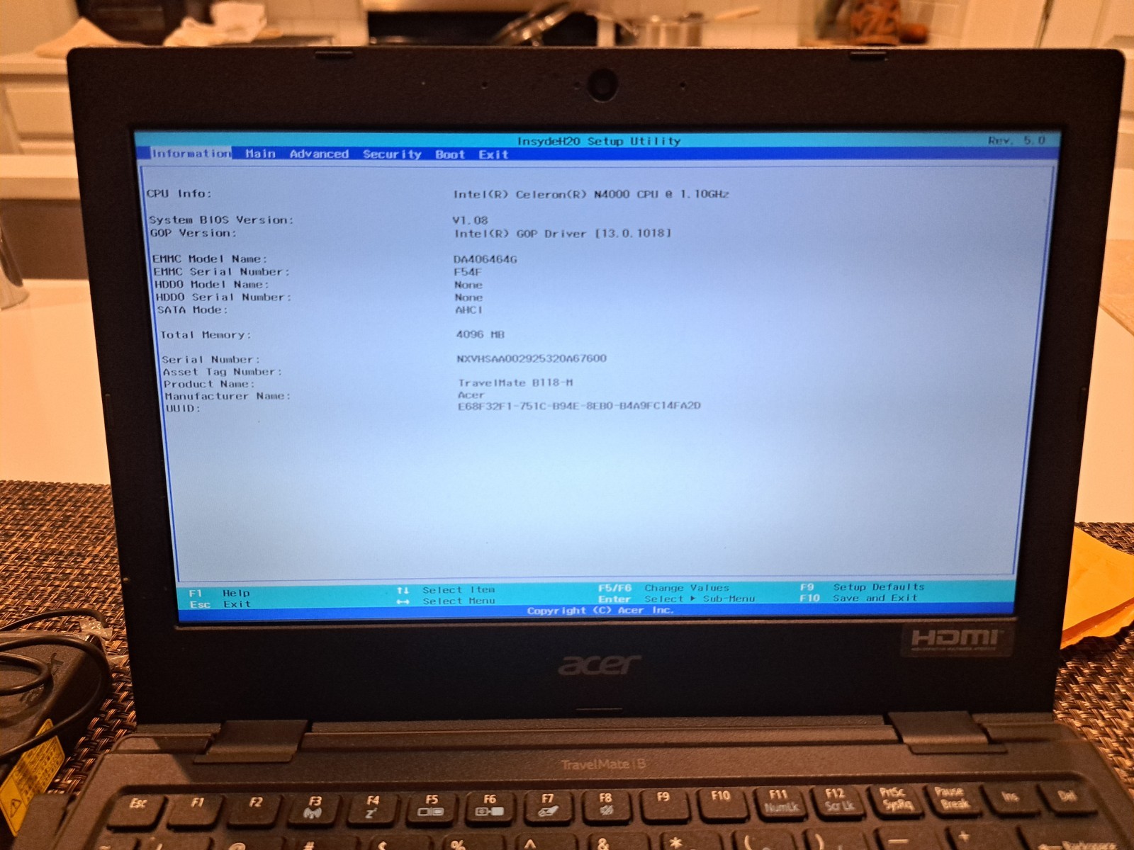 ACER TRAVELMATE B118-M INTEL CELERON N4000@1.1GHZ 4GB 64GB SSD W10 PRO. NO ADAPT