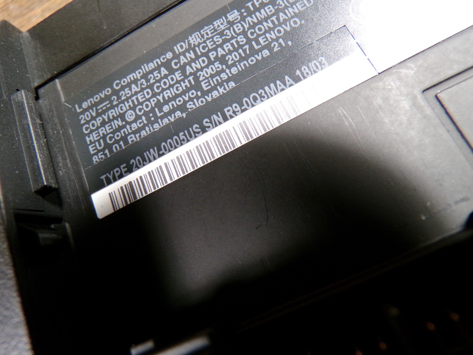 THINKPAD LENOVO T570 INTEL CORE i5-6300U 2.40GHZ 4GB RAM **NO HD/ NO CADDIE