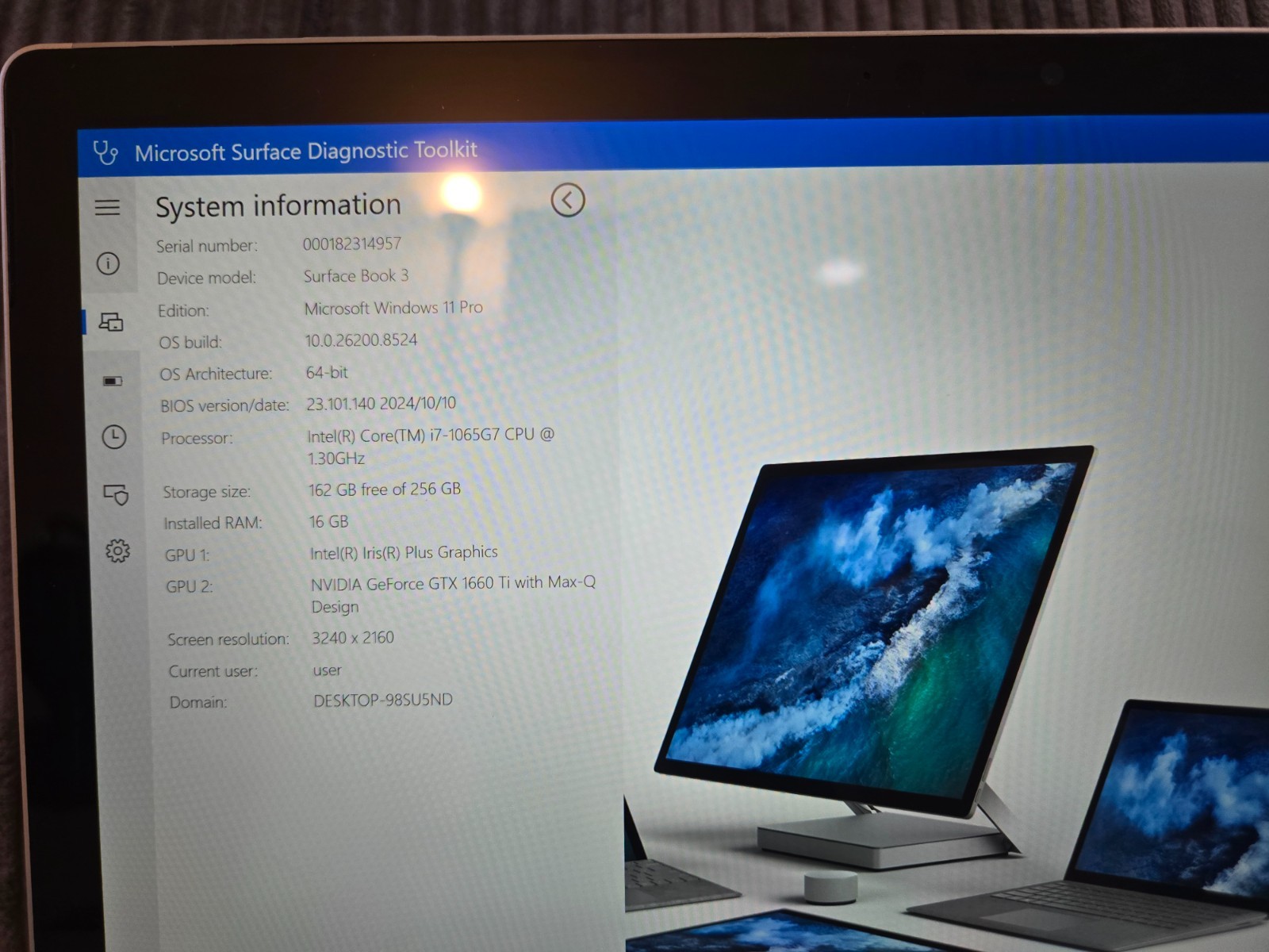 Microsoft Surface Book 3 15″ (256GB SSD, Intel i7-1065G7 GTX 1660 Ti 16GB RAM)