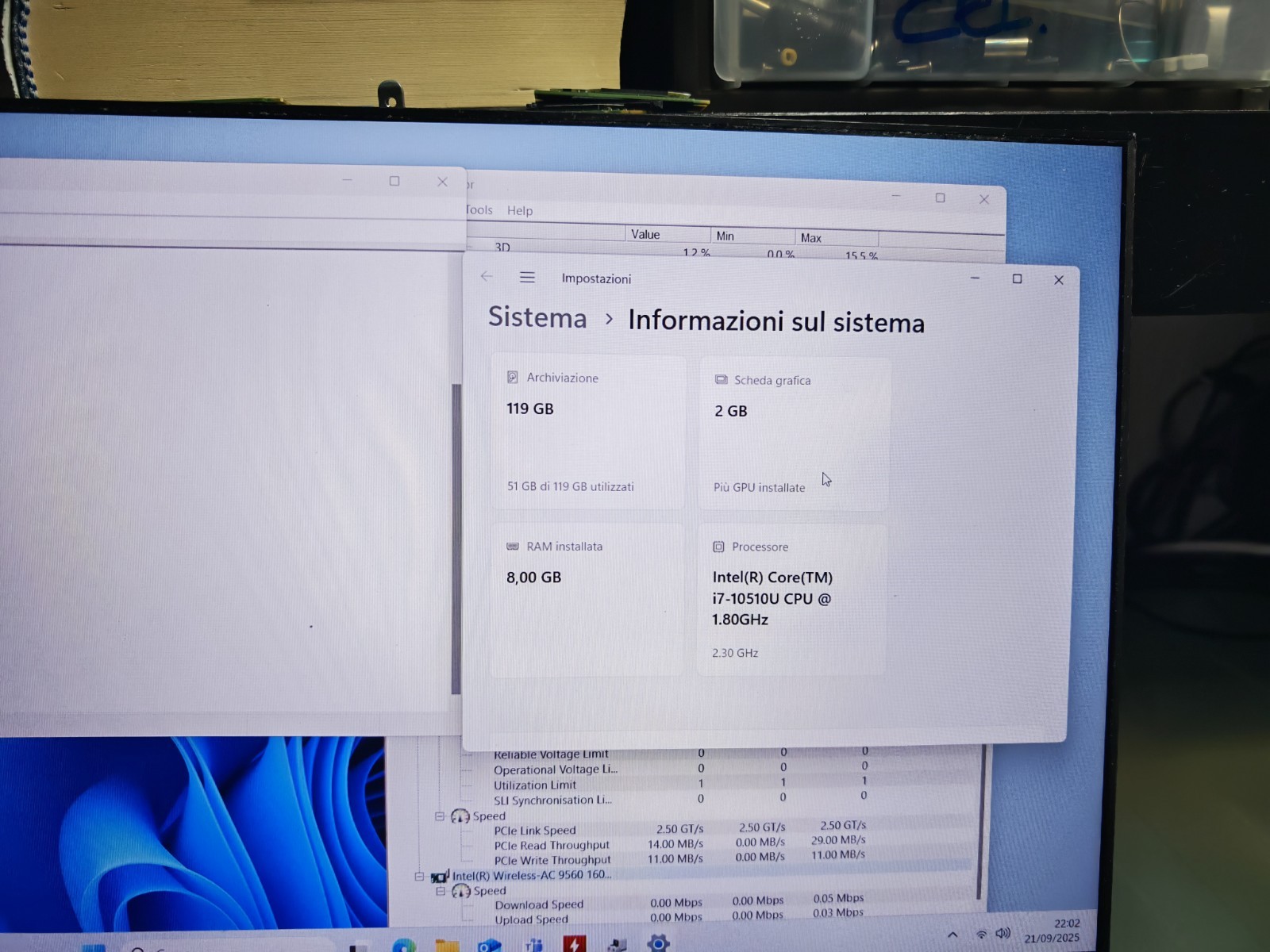 MSI MODERN 15 MOTHERBOARD INTEL 17-10510U UHD GEFORCE MX250 MS-15511 VER:1.0