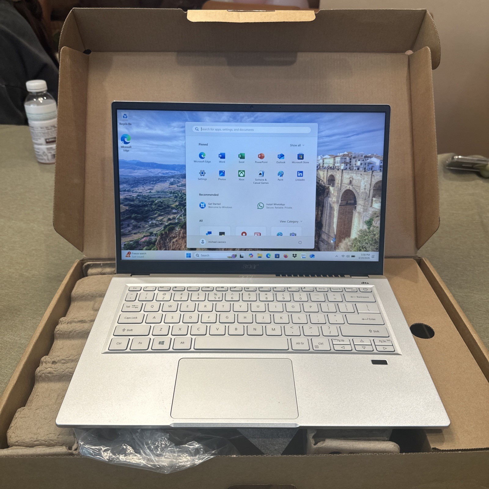 New Acer Swift X 14″ Ryzen7 5800U/RTX3050Ti/16GB/512GB/Win10 SFX14-41G-R1S6