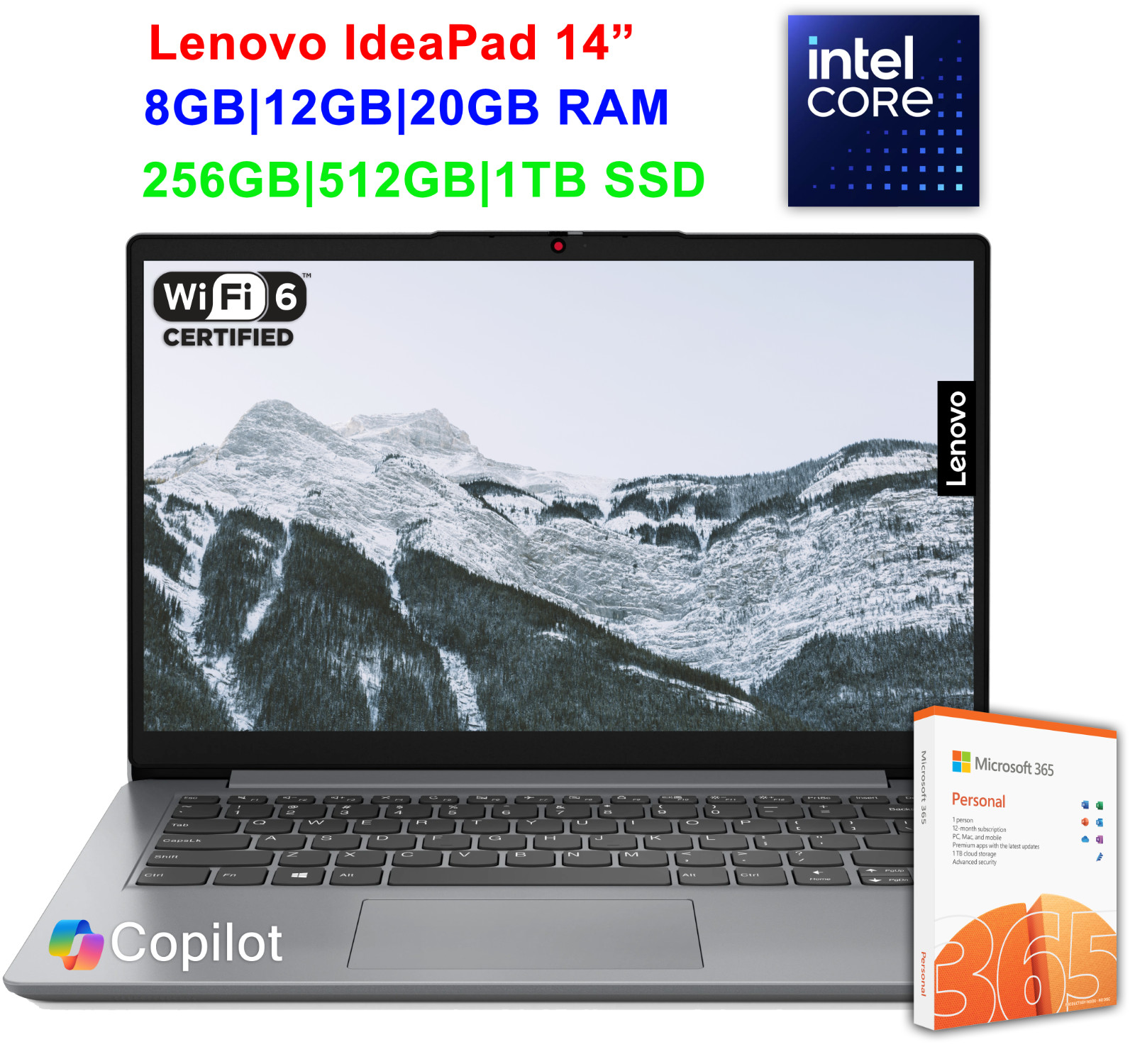 2026 Lenovo IdeaPad Laptop Notebook 14″ Intel Processor Up to 20GB RAM & 1TB SSD