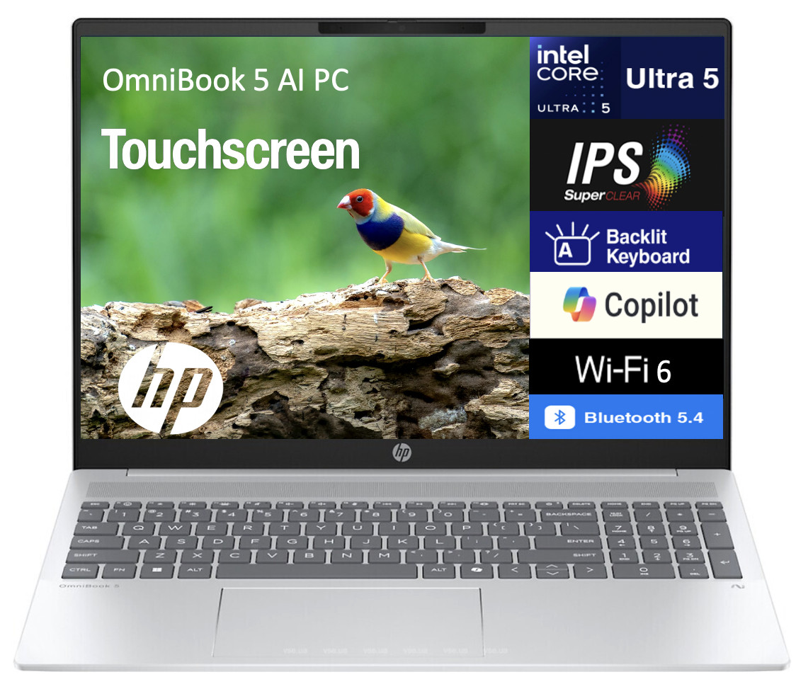 HP OmniBook 16.0″ 1920×1200 Intel Ultra 5-225U 16GB RAM 1TB SSD Windows 11 Pro