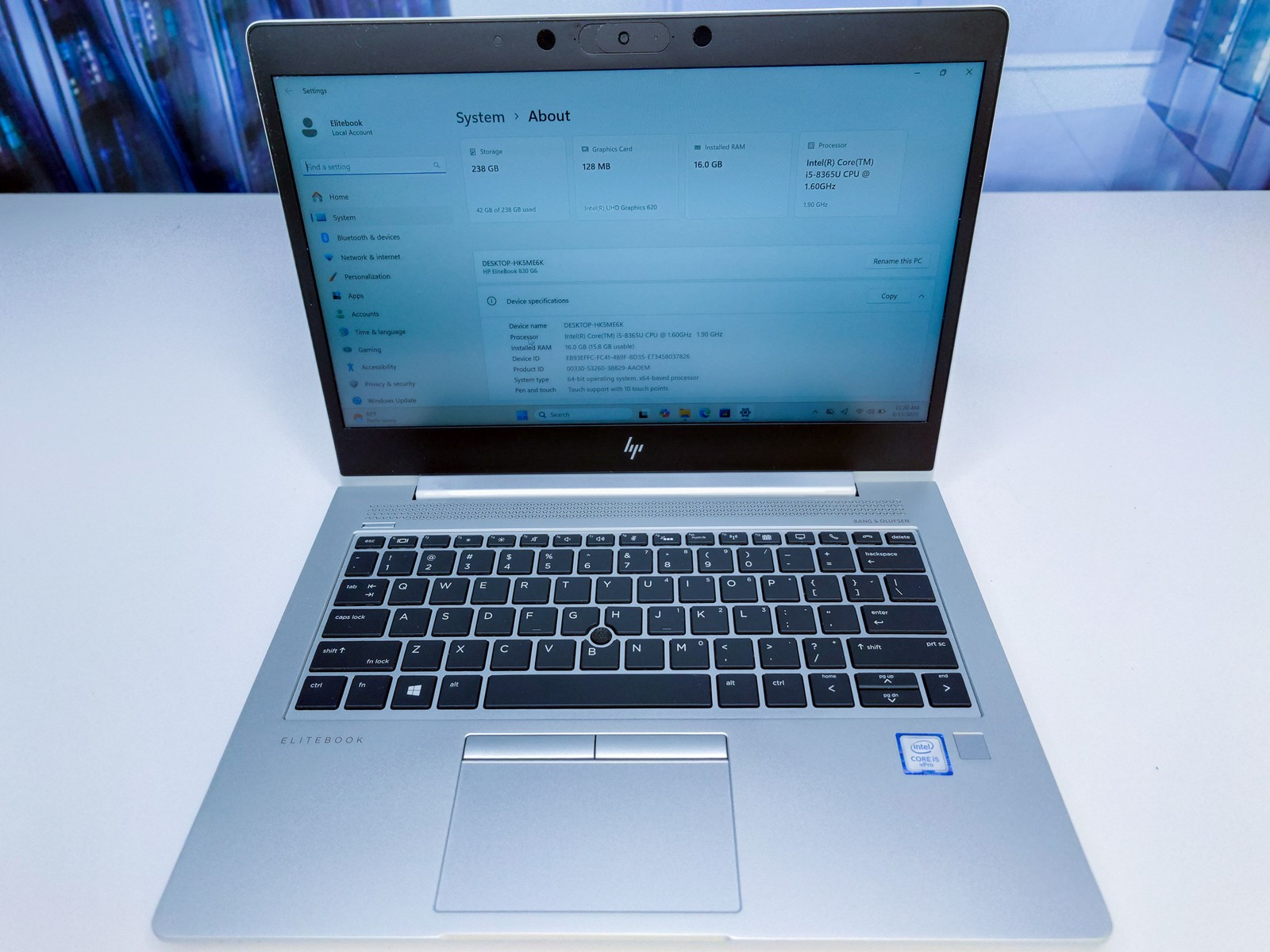 HP EliteBook 830 G6 13.3″ FHD | Intel i5-8265U 16GB RAM 256GB NVMe SSD Win 11P
