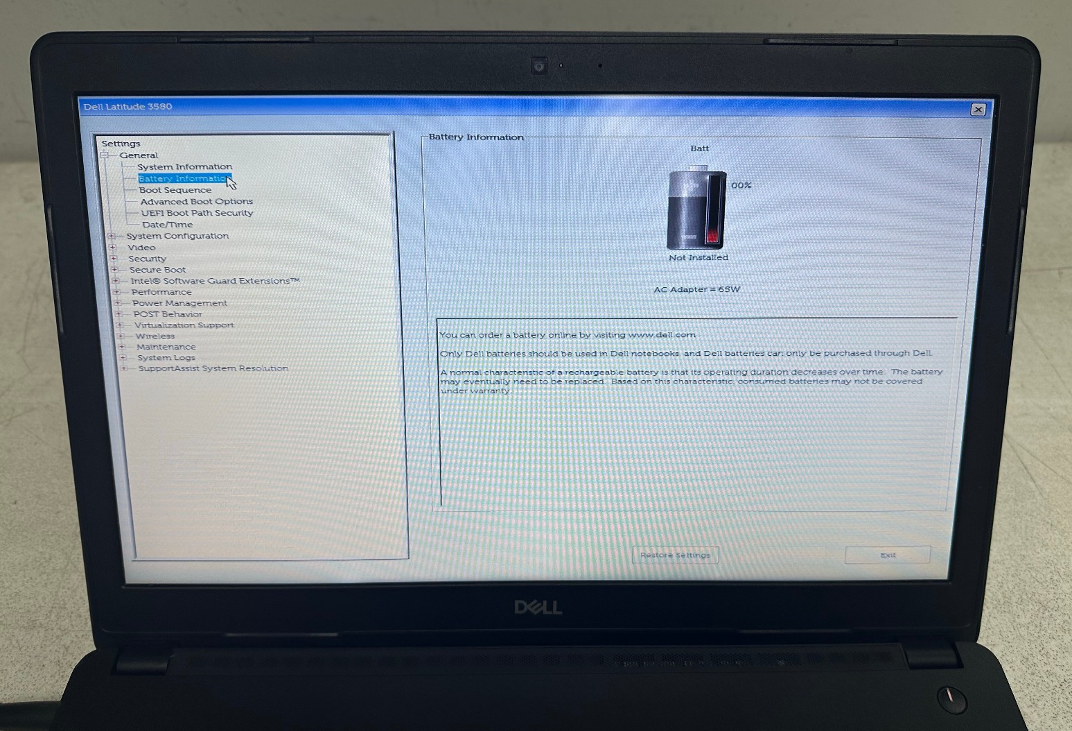 Dell Latitude 3580 15.6 HD (i5-7200U, 16GB RAM, Boot To Bio) NO HD/BATT/ADAPTER