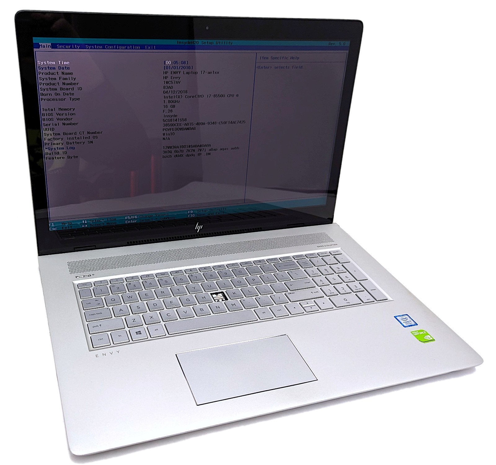 Incomplete HP ENVY 17T-AE100 17.3″ Laptop i7-8550U 1.80GHz 16GB RAM MX150 *READ*