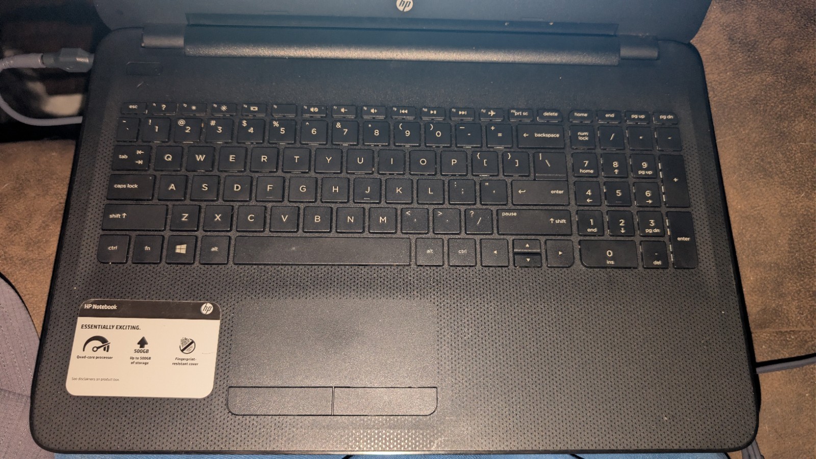 HP 15af131dx Laptop15.6 AMD Windows10 4GB RAM 500GB READ DESCRIPTION new charger