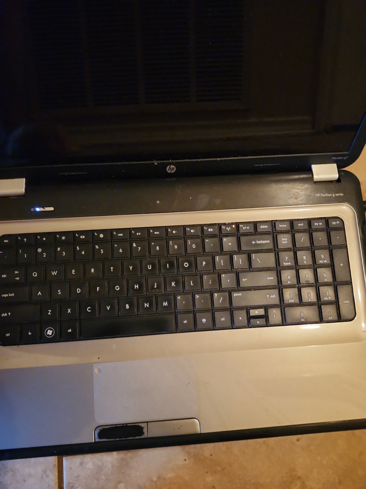 2 Old HP Laptops for Parts with Charging Cords and Power Supply