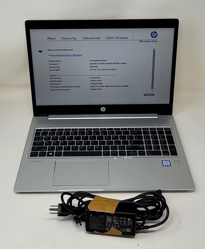 HP PROBOOK 450 G6 5VC00UT-ABA Laptop Intel I5-8265U 8GB 128GB SEE NOTES