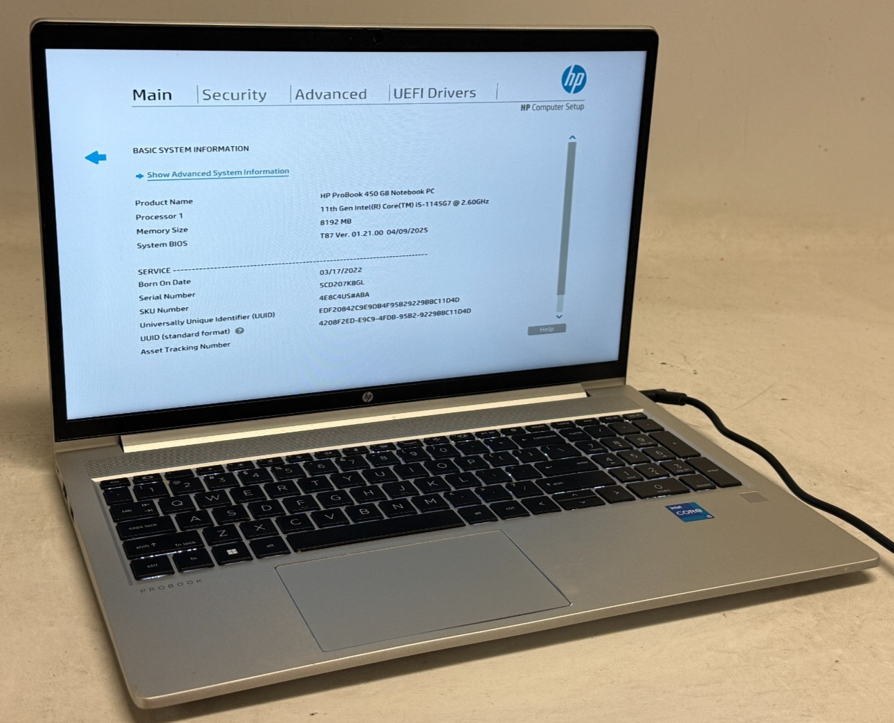HP ProBook 450 G8 15.6″ (i5-1135G7 – 8GB RAM – 256GB SSD – Win11Home)