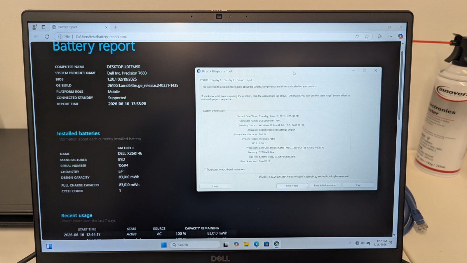 Dell Precision 7680 Laptop i7-13850HX 32GB RAM 512GB NVMe Win 11 RTX 2000 Ada
