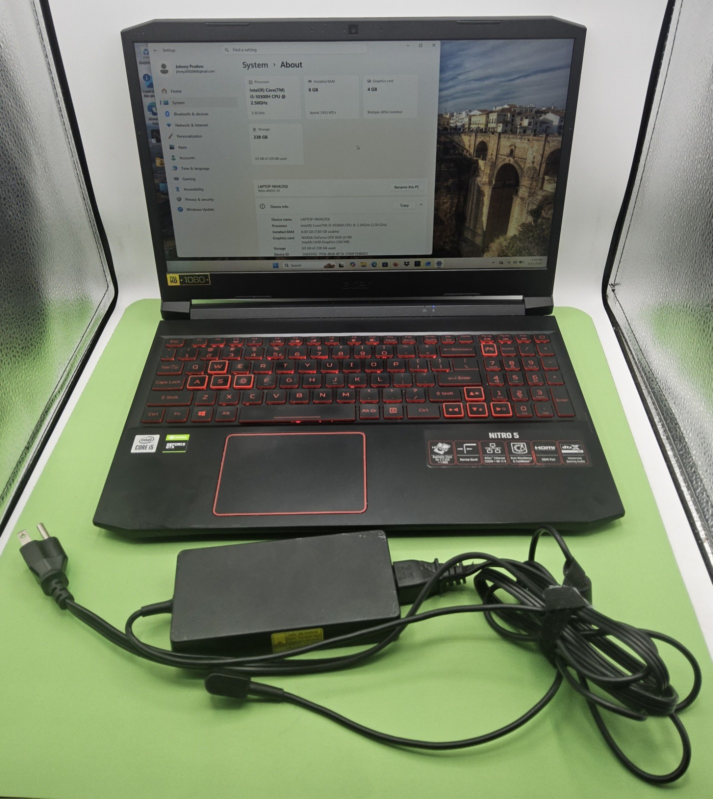 Acer Nitro 5 Gaming Laptop Intel Core I5 N20c1 8GB RAM 256GB SSD 15.6 Inch