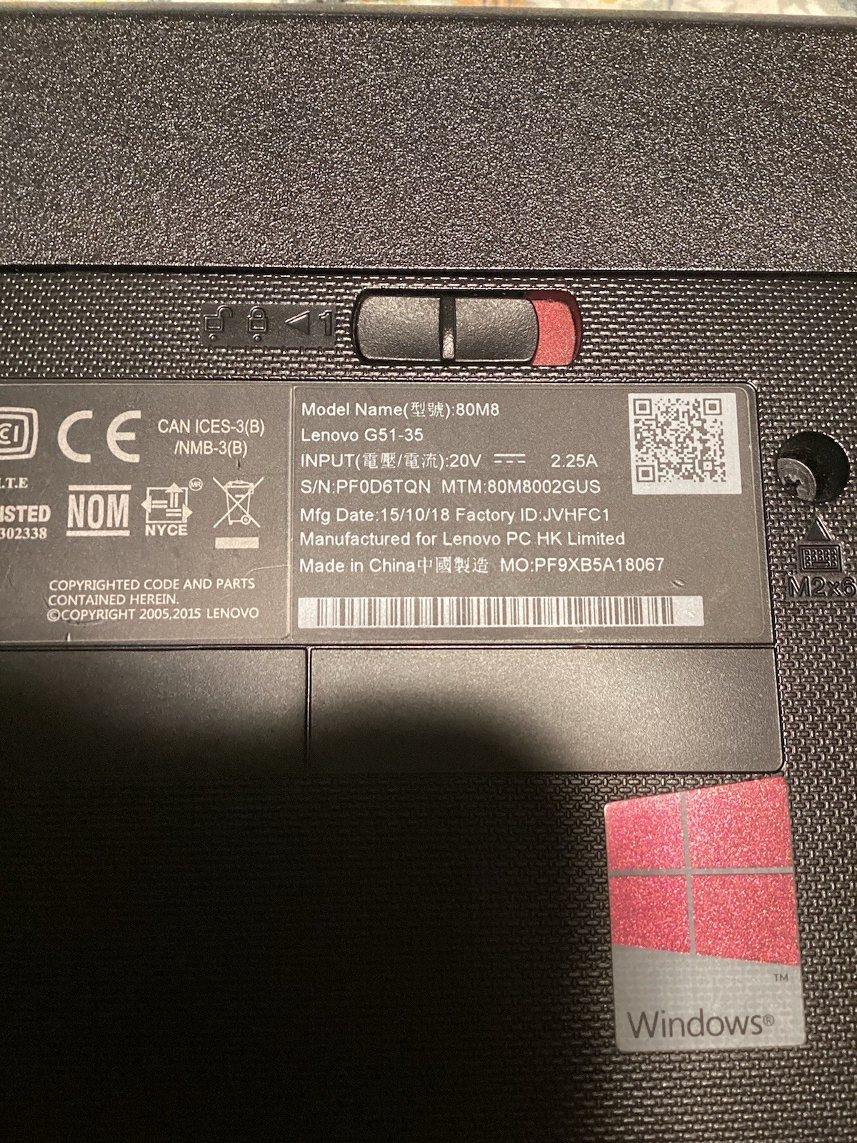 Lenovo G51-35 15.6″ AMD A8-7410 2.20GHz 8GB 1TB HDD Win 11 Black