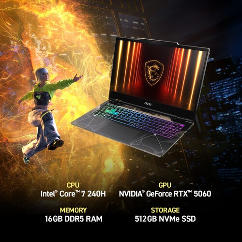 MSI Cyborg 15 B2RW 15.6″ Gaming Laptop Intel Core 7 240H RTX 5060 32GB 1TB SSD