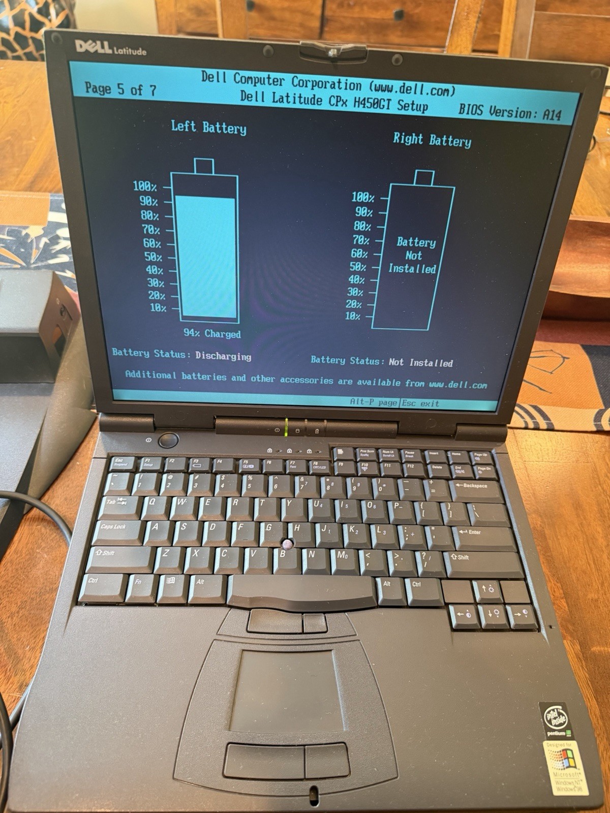 Dell Latitude CPx H450GT Pentium III 450MHz 192MB 4GB Win98SE Serial Parallel