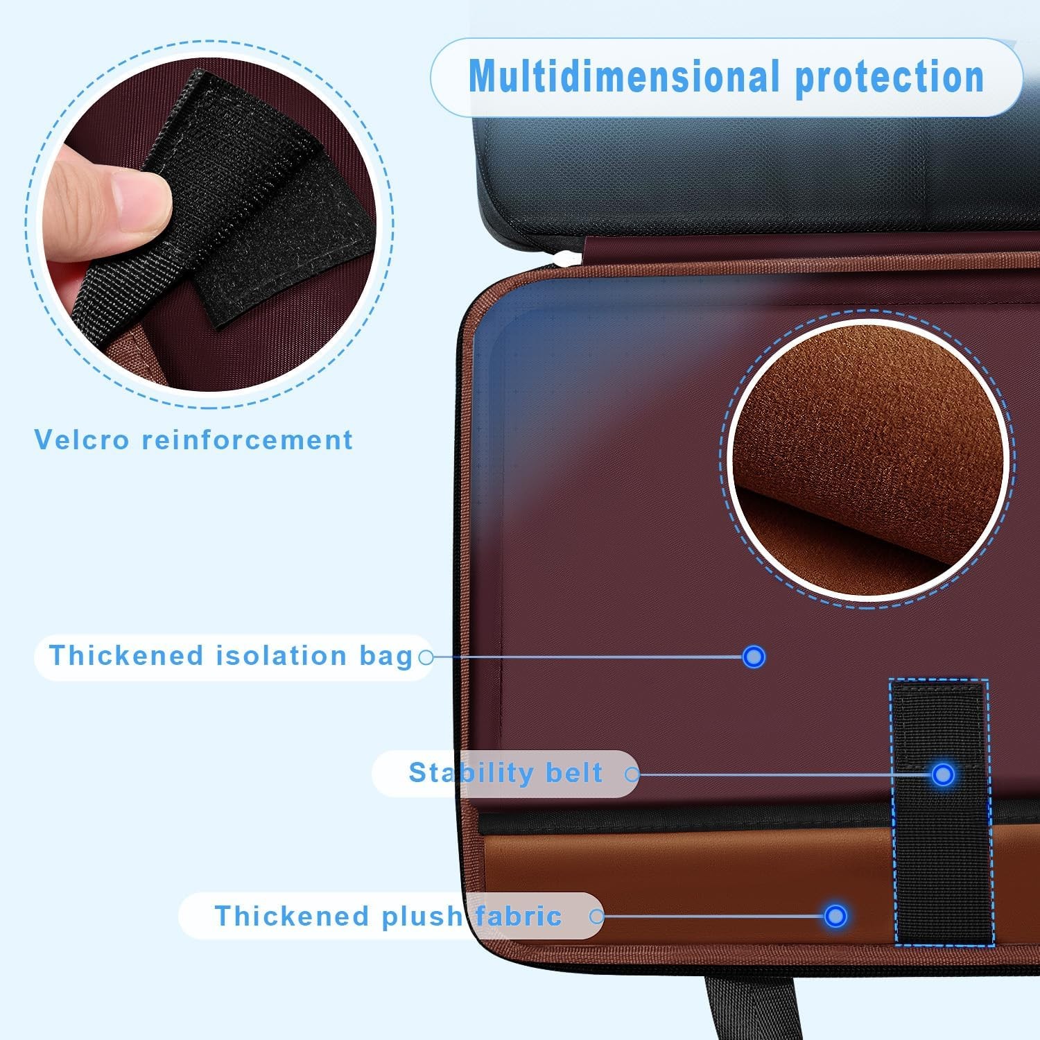 Expandable Multi-Pocket Sleeve Hand Bag for 15 15.6 16 Inch Laptops