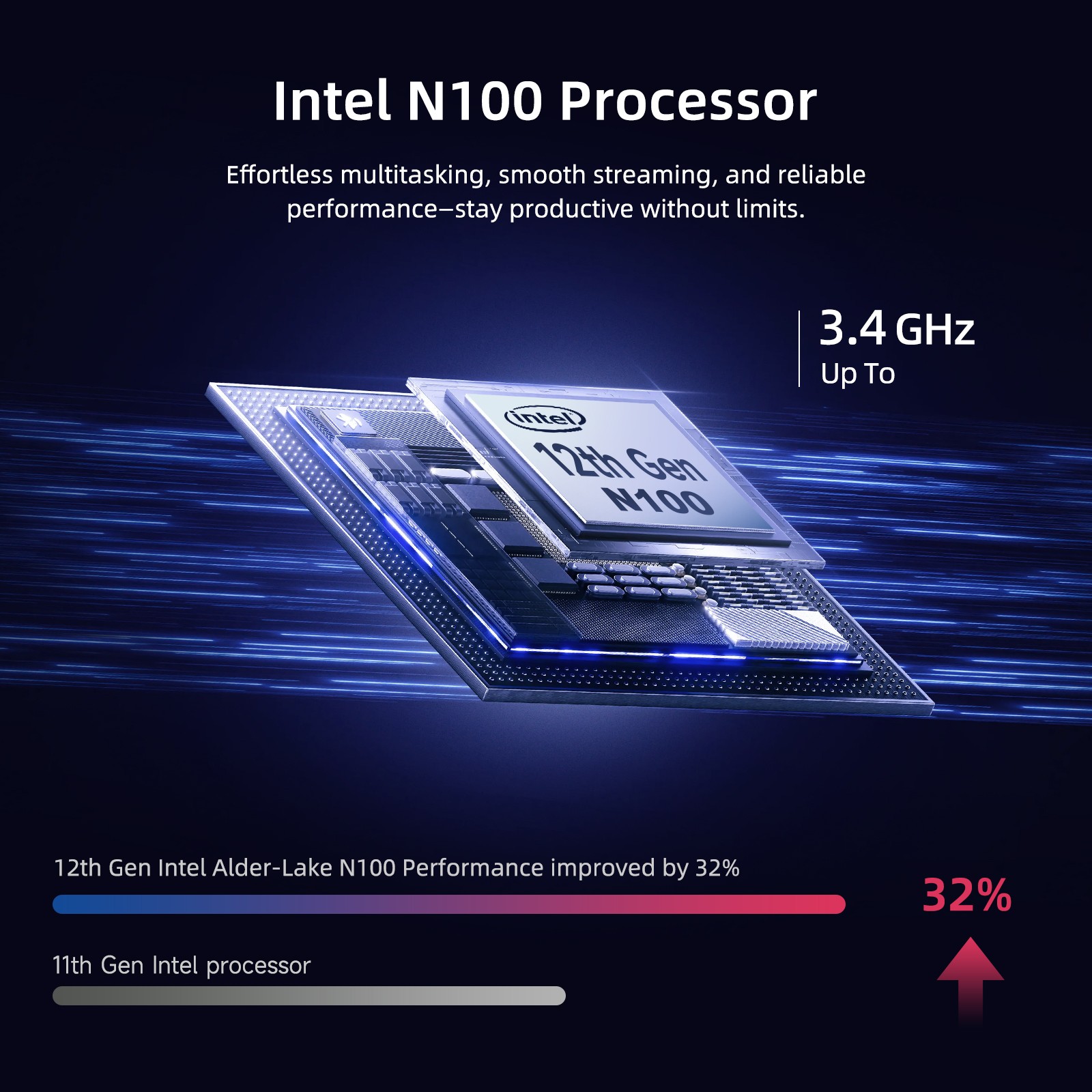NIMO 15.6″ IPS FHD Laptop Intel Pentium Quad Core N100 8GB RAM 128GB SSD Win 11