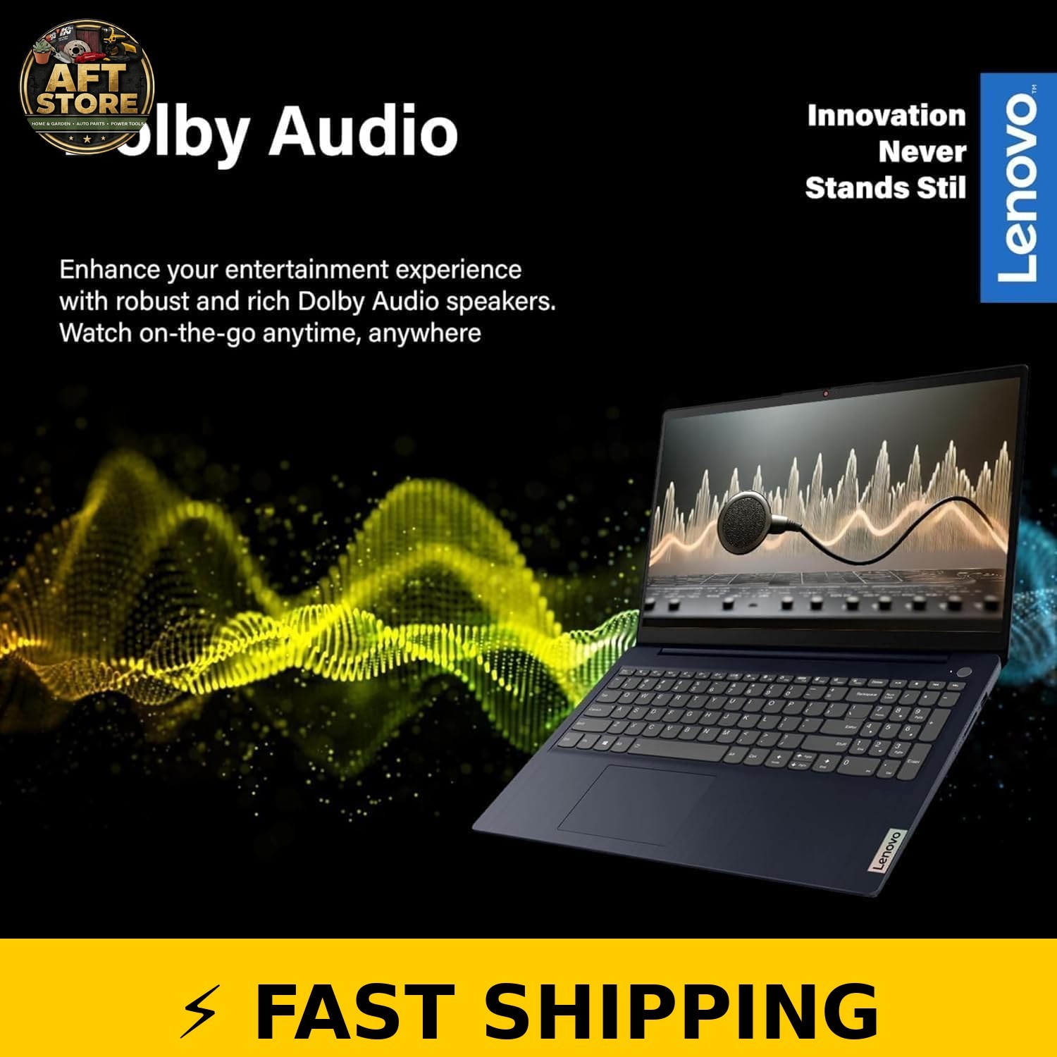 Lenovo IdeaPad 15.6″ FHD Laptop, Intel N150, 8GB RAM, 128GB SSD, Blue