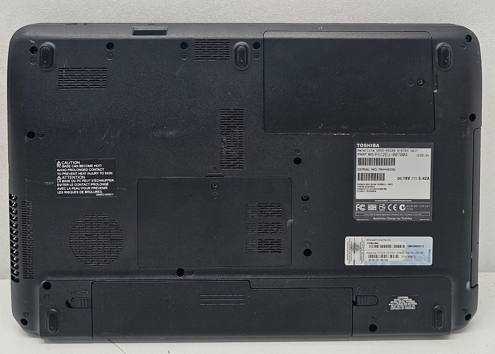 Toshiba Satellite C655-S5229 15.6″ Laptop Intel Core i3 4GB Ram NO HD/OS (FL)