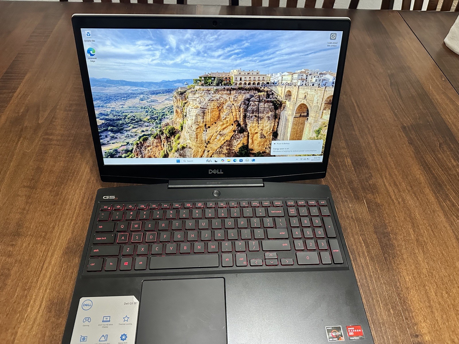 Dell G5 SE 5505 15.6″ (256GB SSD, AMD Ryzen5-4600H 3000 Mhz, 6 cores(6), 8GB)
