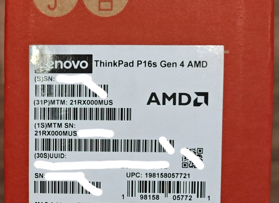 Lenovo ThinkPad P16s Gen 4 — Ryzen AI 9 HX Pro 370 64GB RAM 1TB SSD WTY 2027