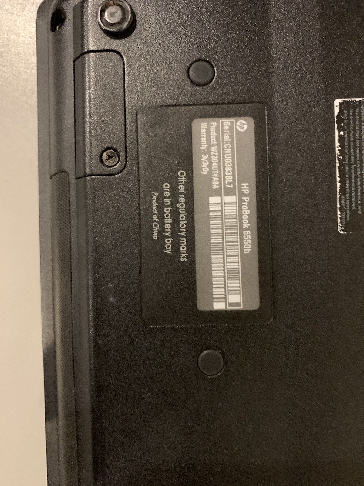 HP PROBOOK 6550B INTEL CORE i5-540M 2.53GHZ 2GB RAM **NO HD/ NO CADDIE/ NO OS