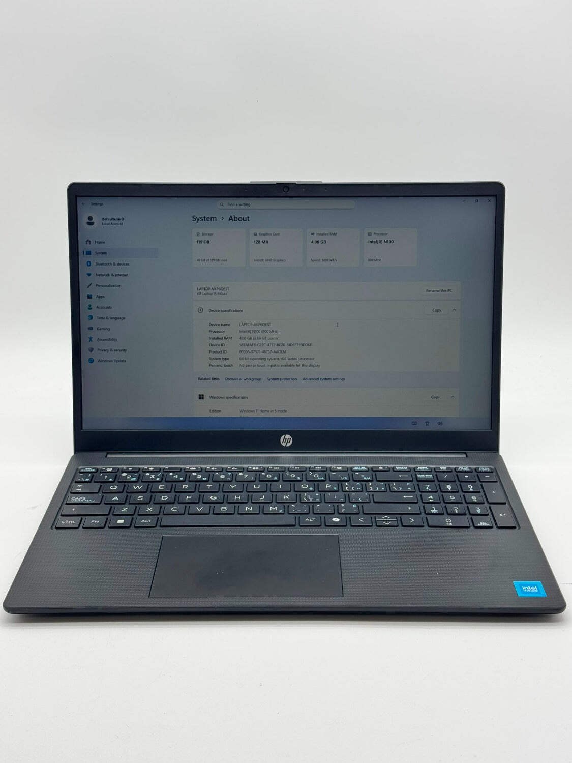 HP 15-FD0118CA RTL8852BE 15.6″ N100 3.4GHz 4GB RAM 128GB SSD