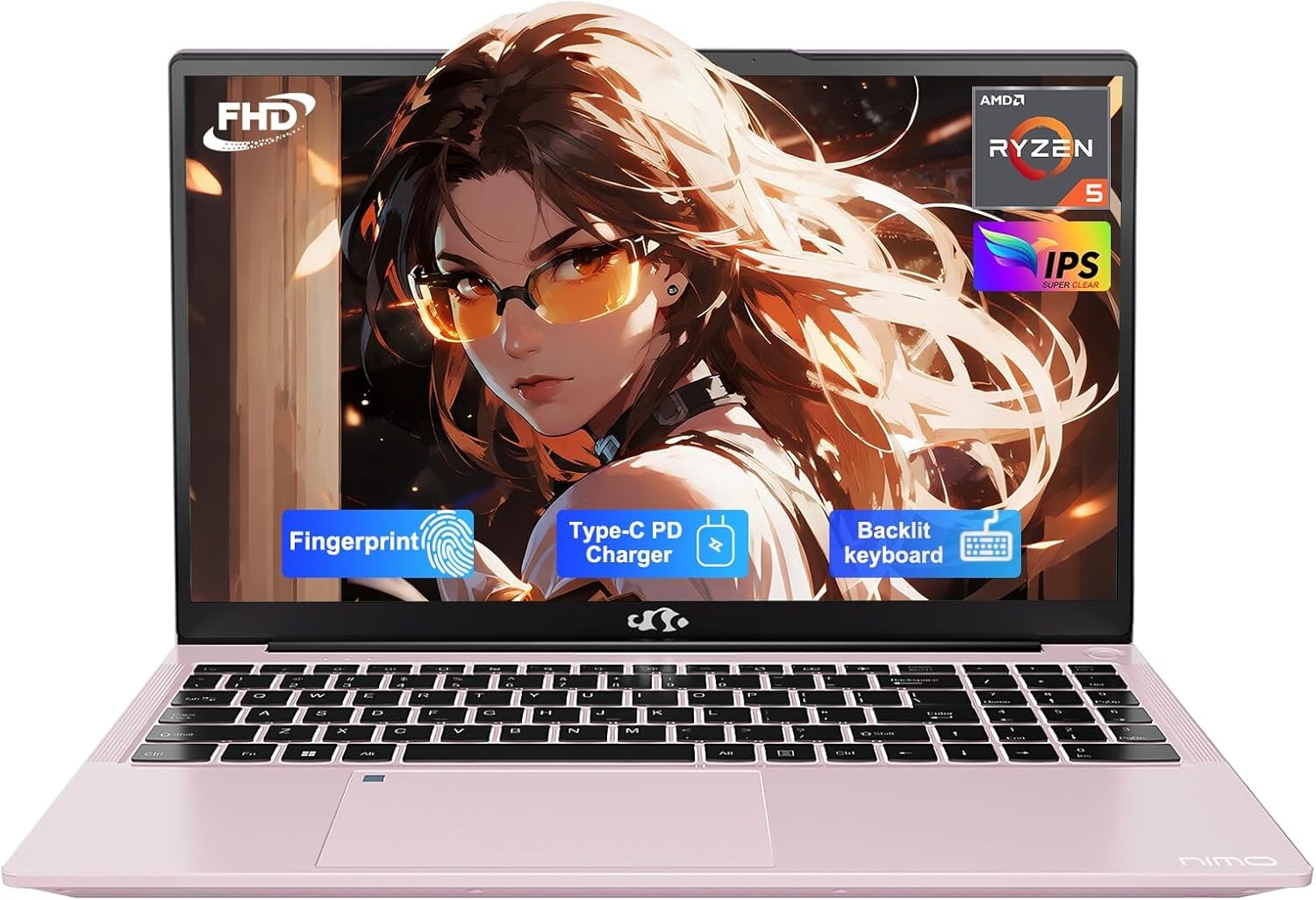 NIMO 15.6” IPS FHD-Laptop, 8GB RAM 256GB SSD AMD Ryzen 5 Up to 3.7GHz Student