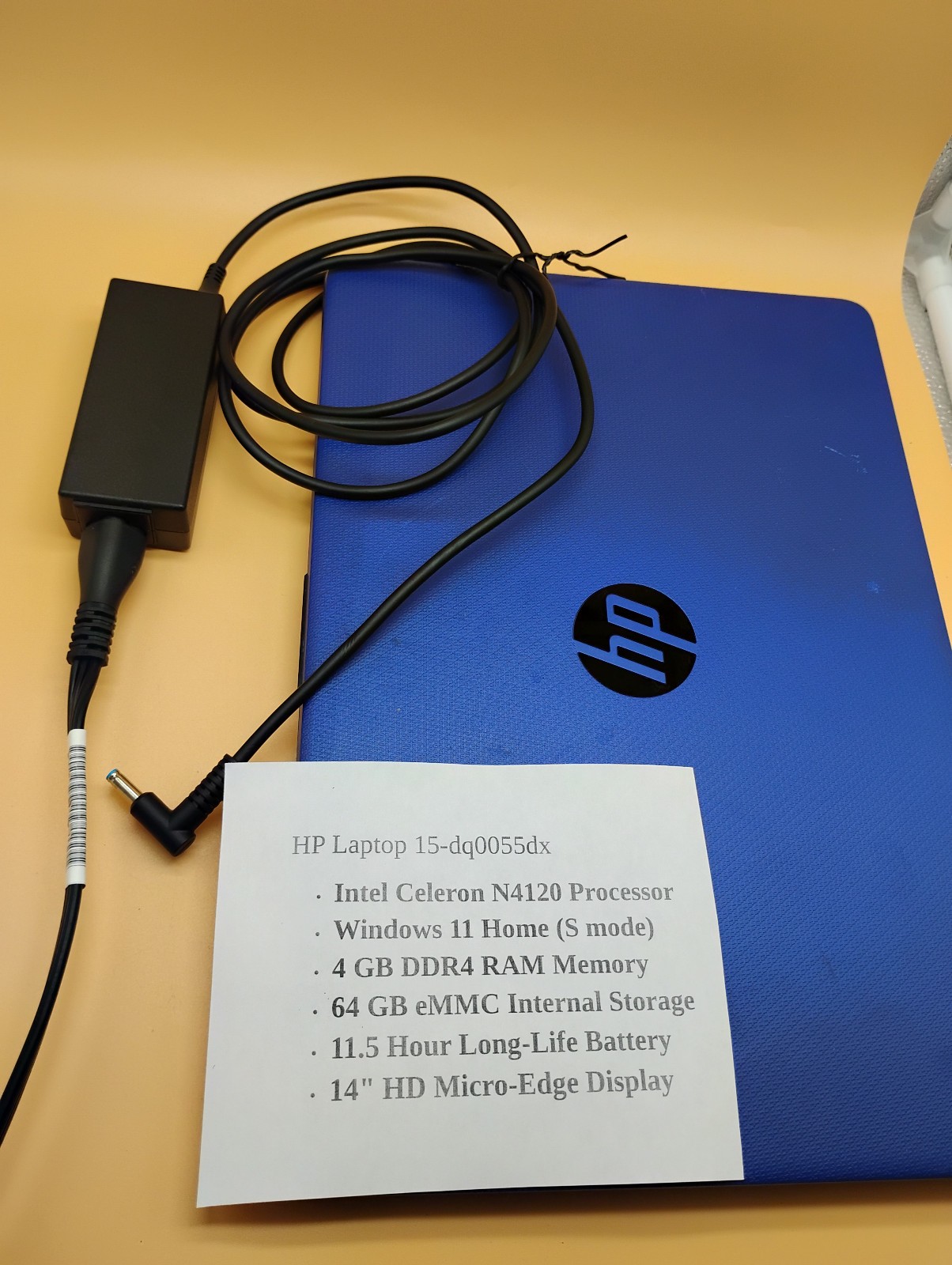 HP 14-dq055dx 14″ 64GB eMMC Intel Celeron N4120 1.10GHz 4GB RAM Laptop Win 11