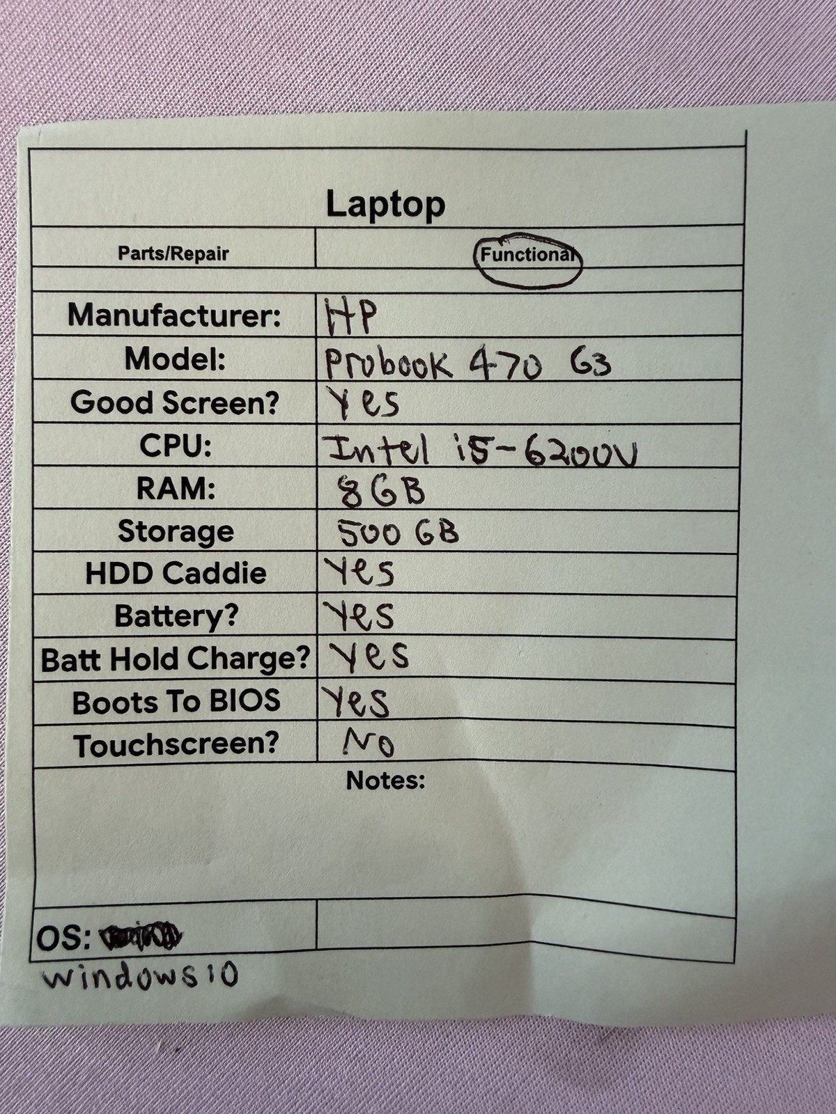 HP Probook 470 G3 Laptop – Good Screen – Intel i5-6200U – RAM 8 GB – Read Des