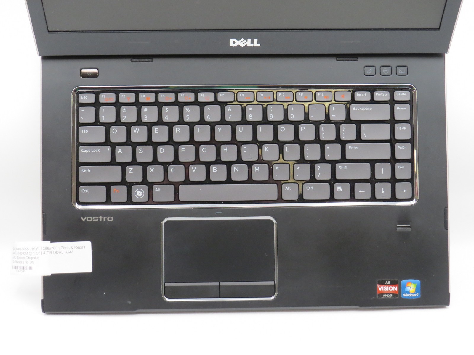 Dell Vostro 3555 | AMD A8-3500M @ 1.5GHz | 4GB DDR3 | 15.6″ | No HD/OS