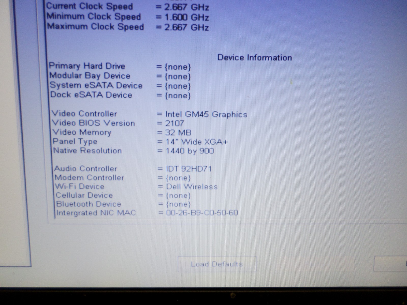 Dell Latitude e6400 14″ Laptop Intel Core 2 Duo 2.66 GHz CPU, C2D 1GB RAM