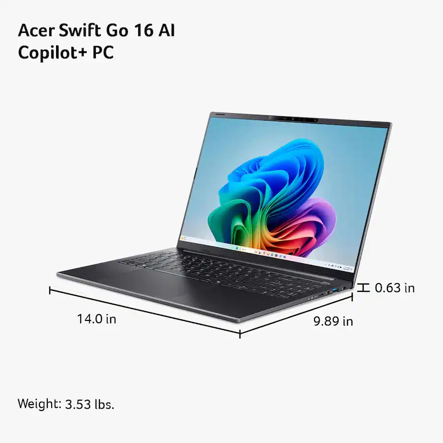 Acer Swift Go 16 AI Laptop Ryzen AI 9 465 32GB RAM 1TB SSD 16″ FHD+ Touch