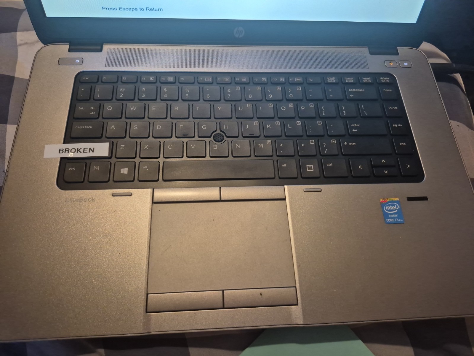 HP EliteBook 850 G1 15″ Core i7-4600U 2.1GHz 8GB RAM NO DRIVE BIOS LOCKED PARTS