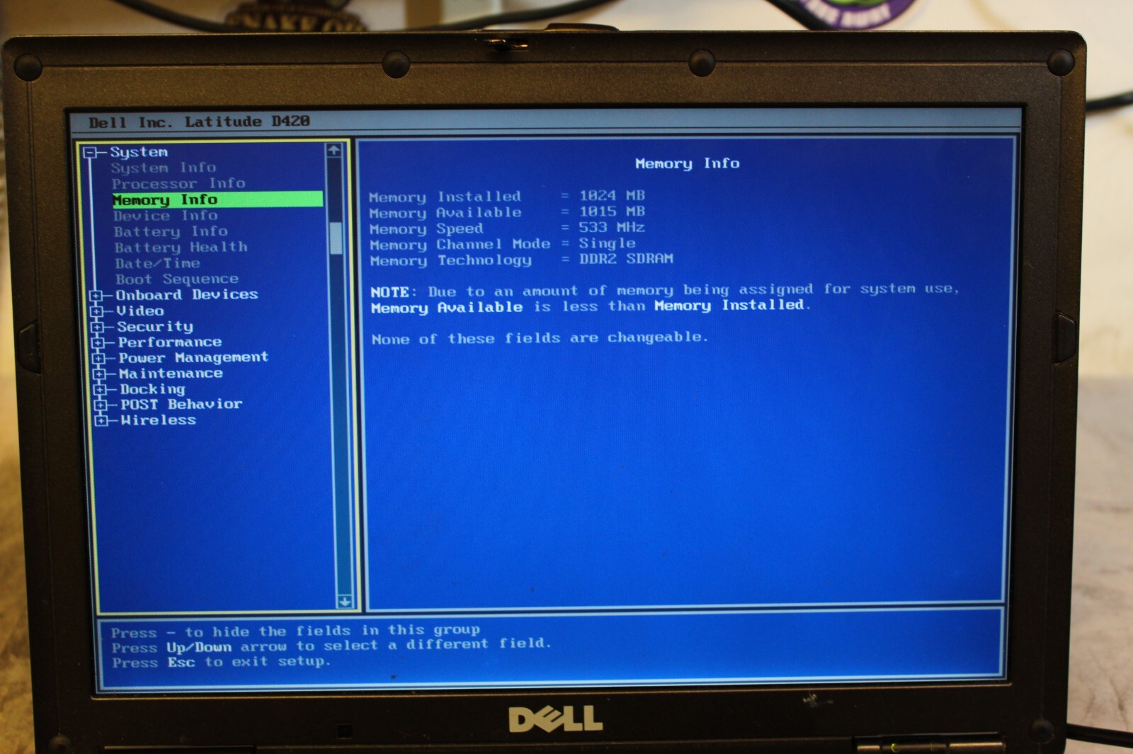 Dell Latitude D420 For Parts Booted 80GB HDD Wiped 1GB Ram Core Duo@1.20GHz CPU