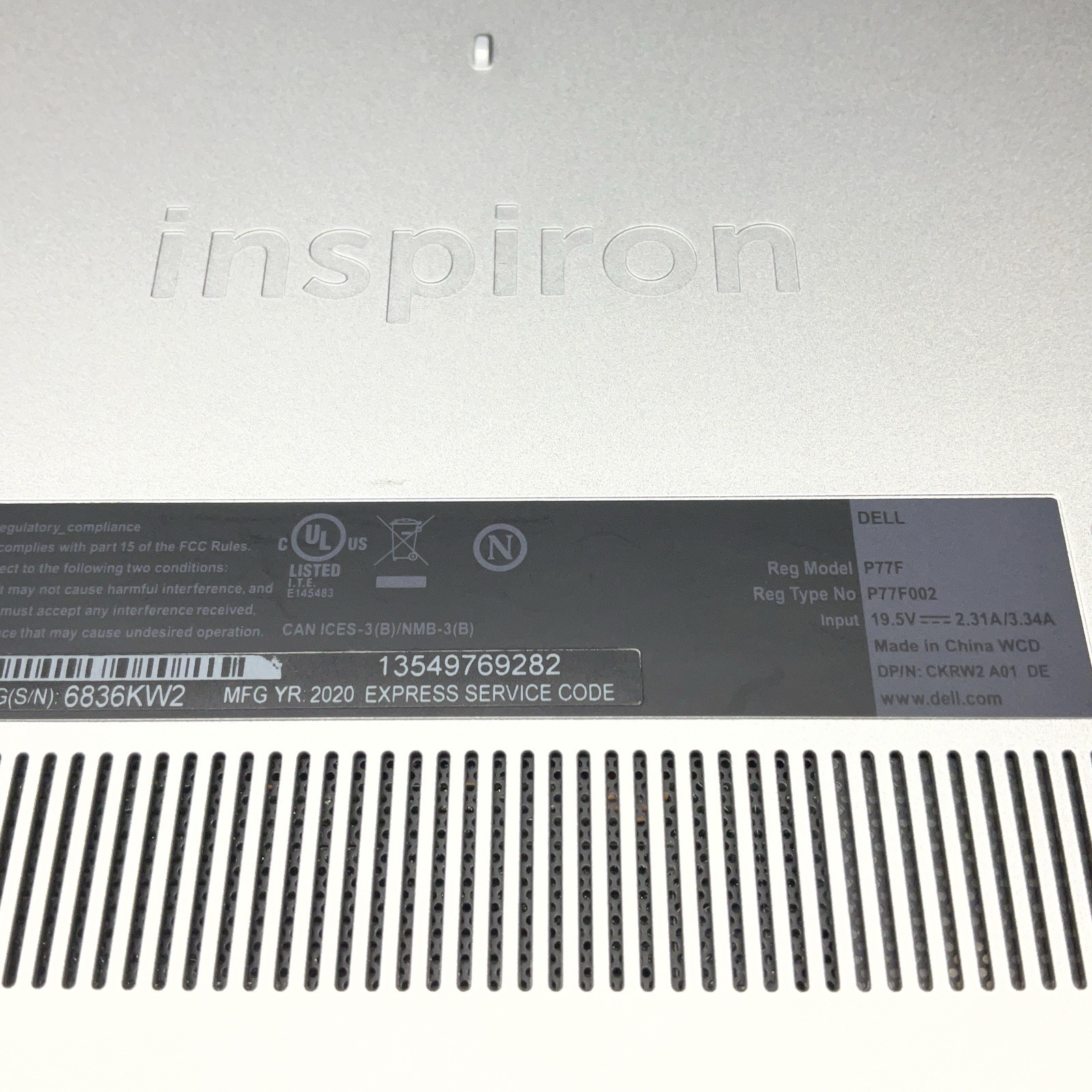 Dell Inspiron 5585 / Ryzen 5 3500U / 8GB RAM / 256GB SSD / Windows 11 Pro / C20