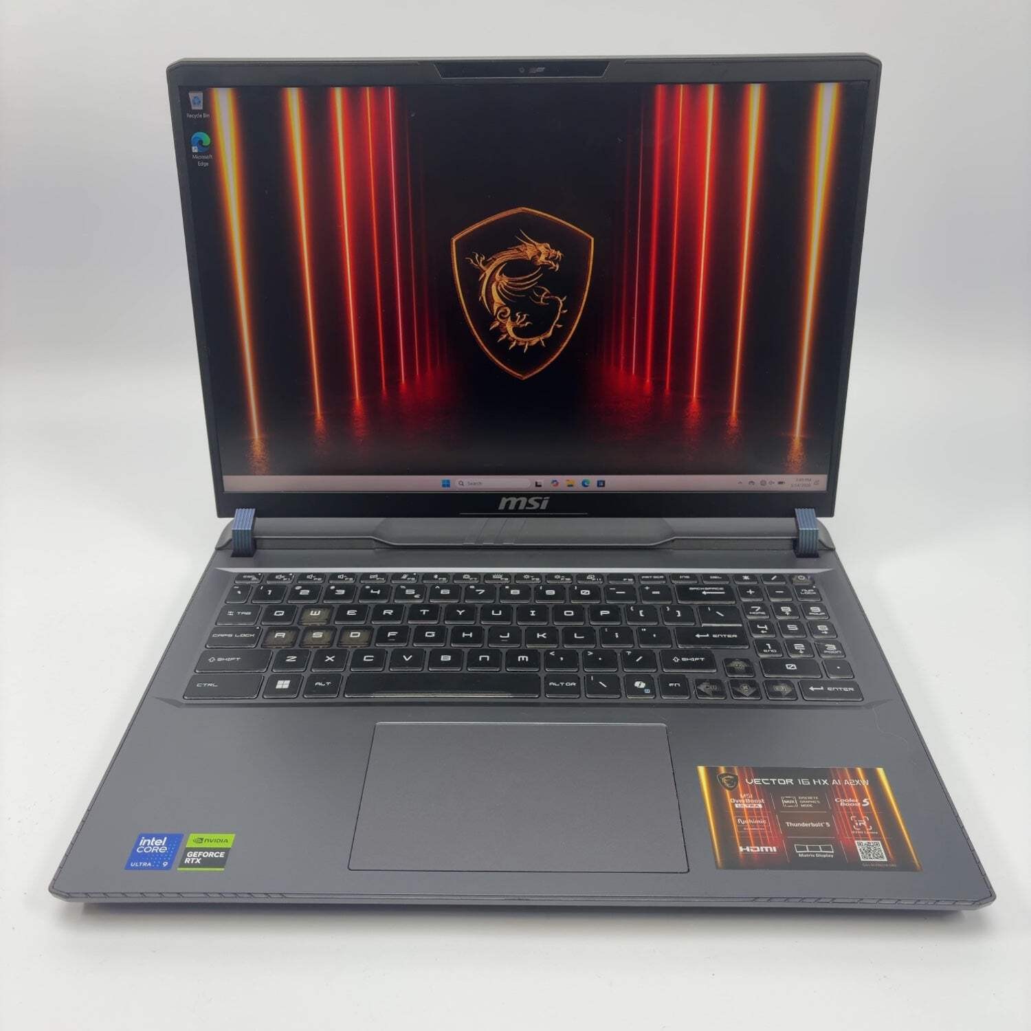 MSI Vector 16 HX AI A2XWGG 16″ Core Ultra 9 275HX 2.7GHz 32GB RAM 1TB SSD