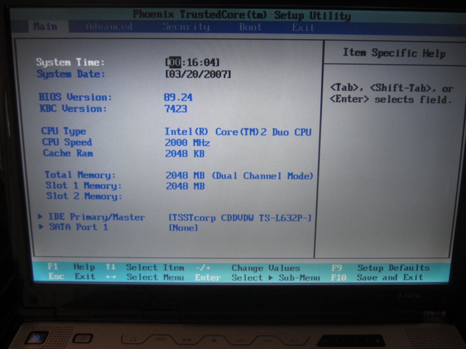 FOR PARTS – BLUE GATEWAY T-6836 W350I T-SERIES Laptop 2GBRAM NoHD BOOTS TO BIOS
