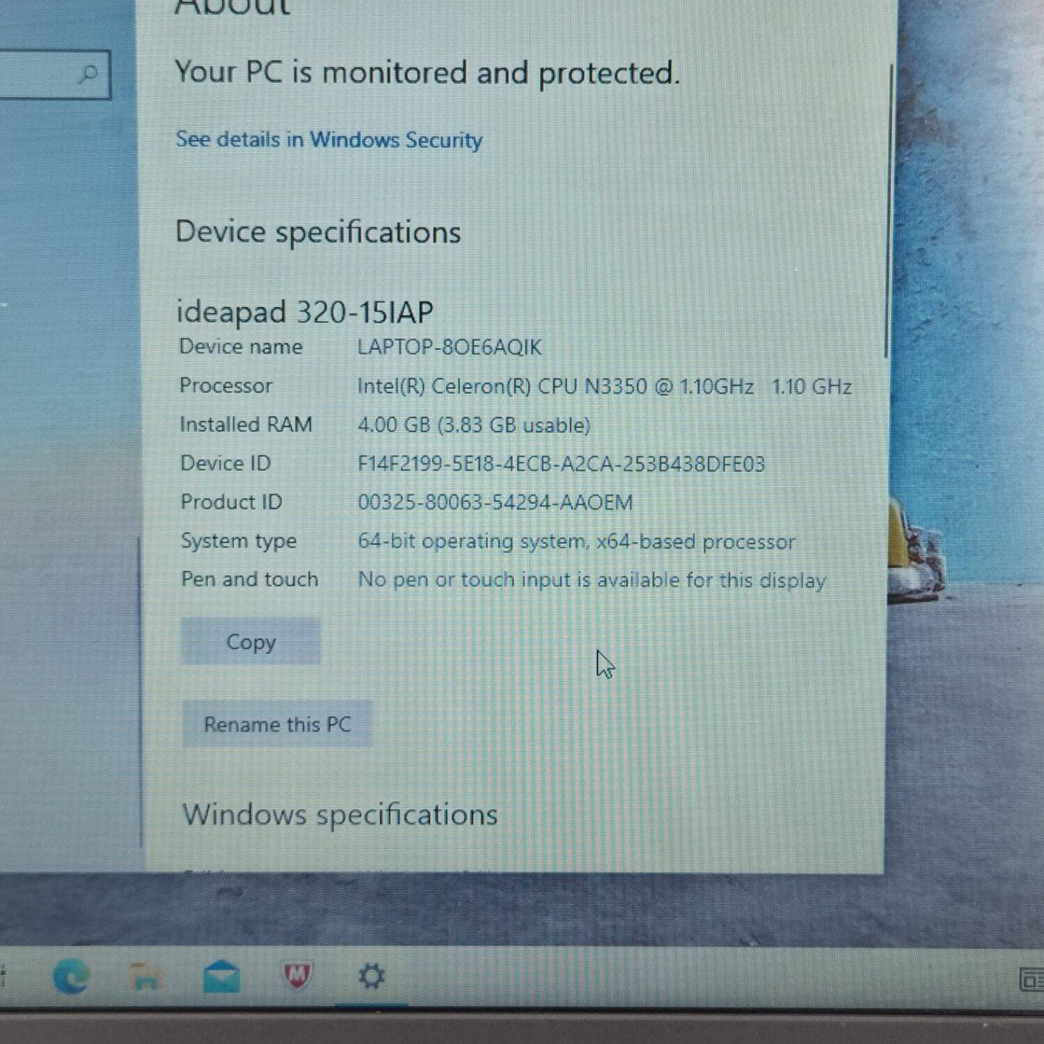 Lenovo IdeaPad 320-15IAP 80XR00AGUS 15.6″ Celeron N3350 1.1GHz 4GB RAM 1TB