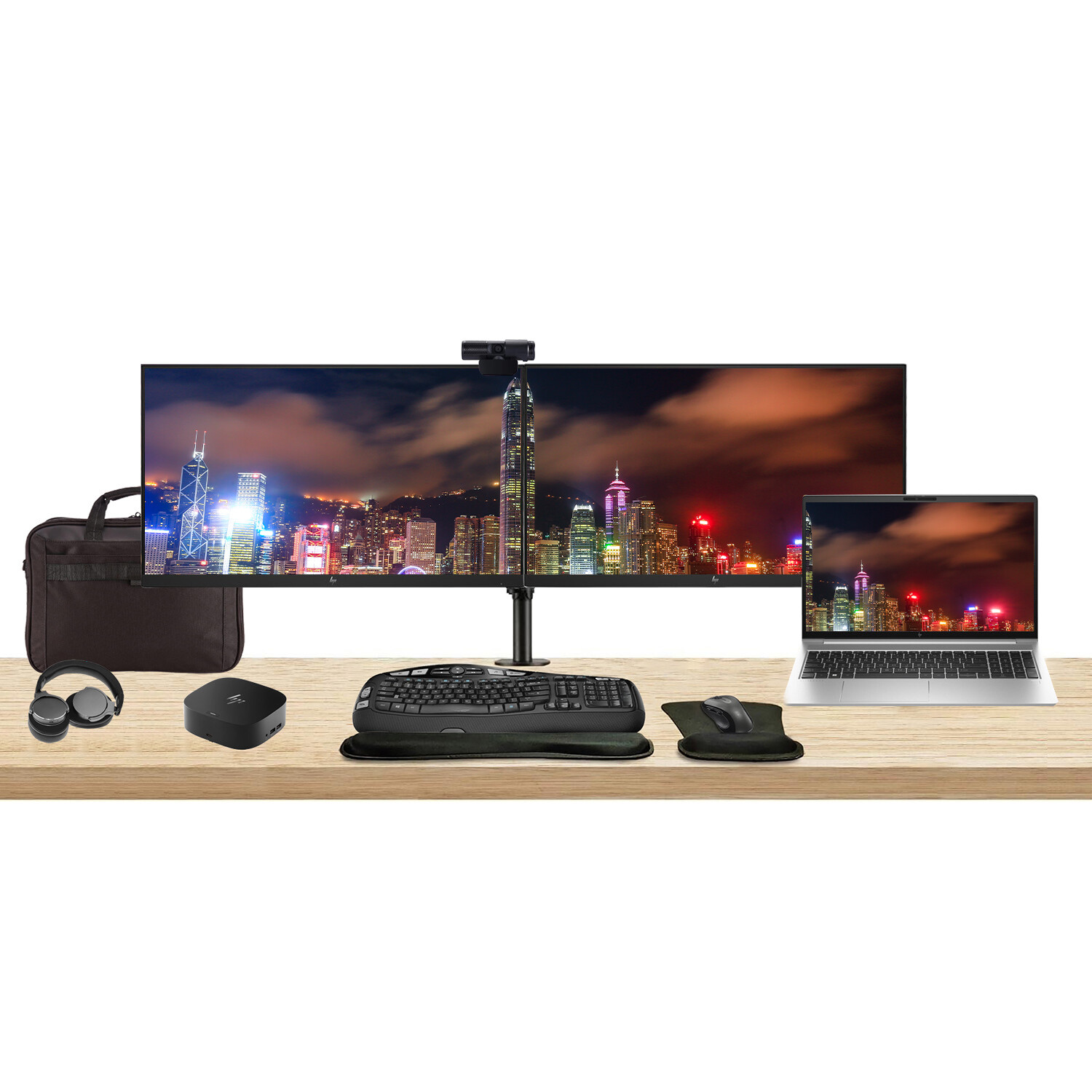 HP ProBook 450 G10 15.6″ i5, 16GB RAM Bundle with 2 x EliteDisplay 24″ Monitors