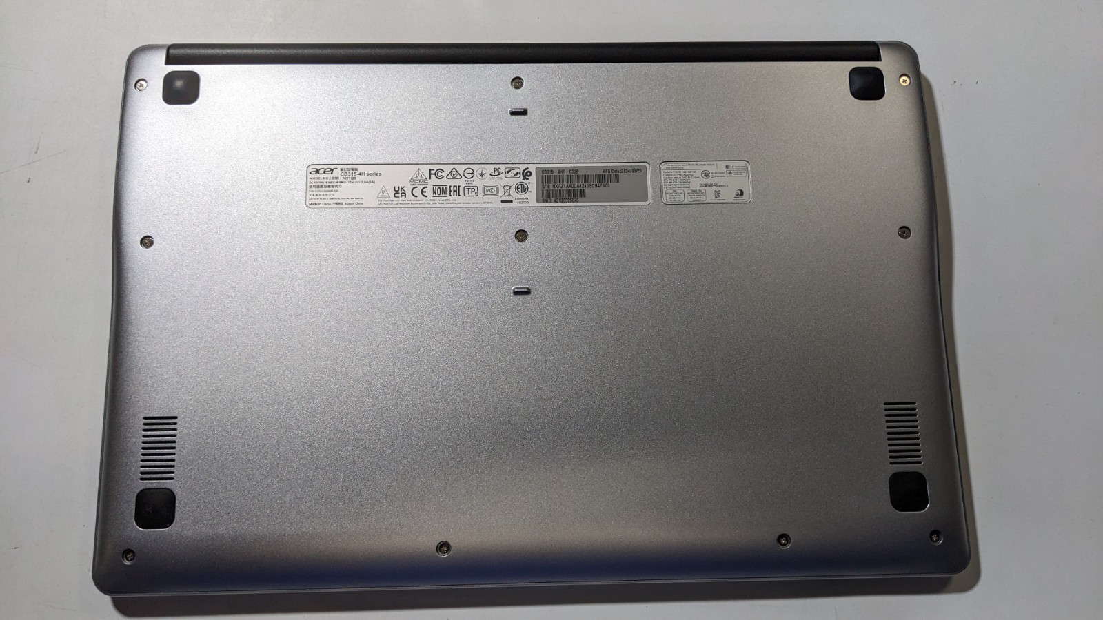 Acer Chromebook CB315-4HT-C22B, 15.6 in Intel Celeron N4500 & 128GB Storage
