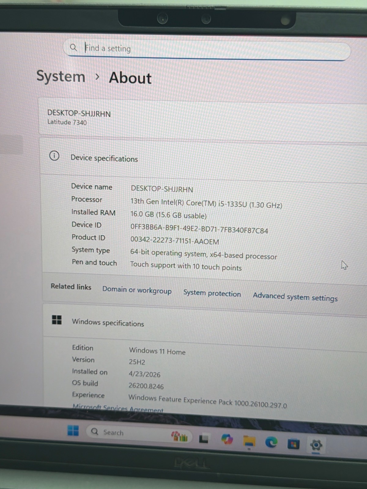 Dell Latitude 7340 i5-1335U 16GB 256GB NVMe Win 11 Home TOUCH W/AC