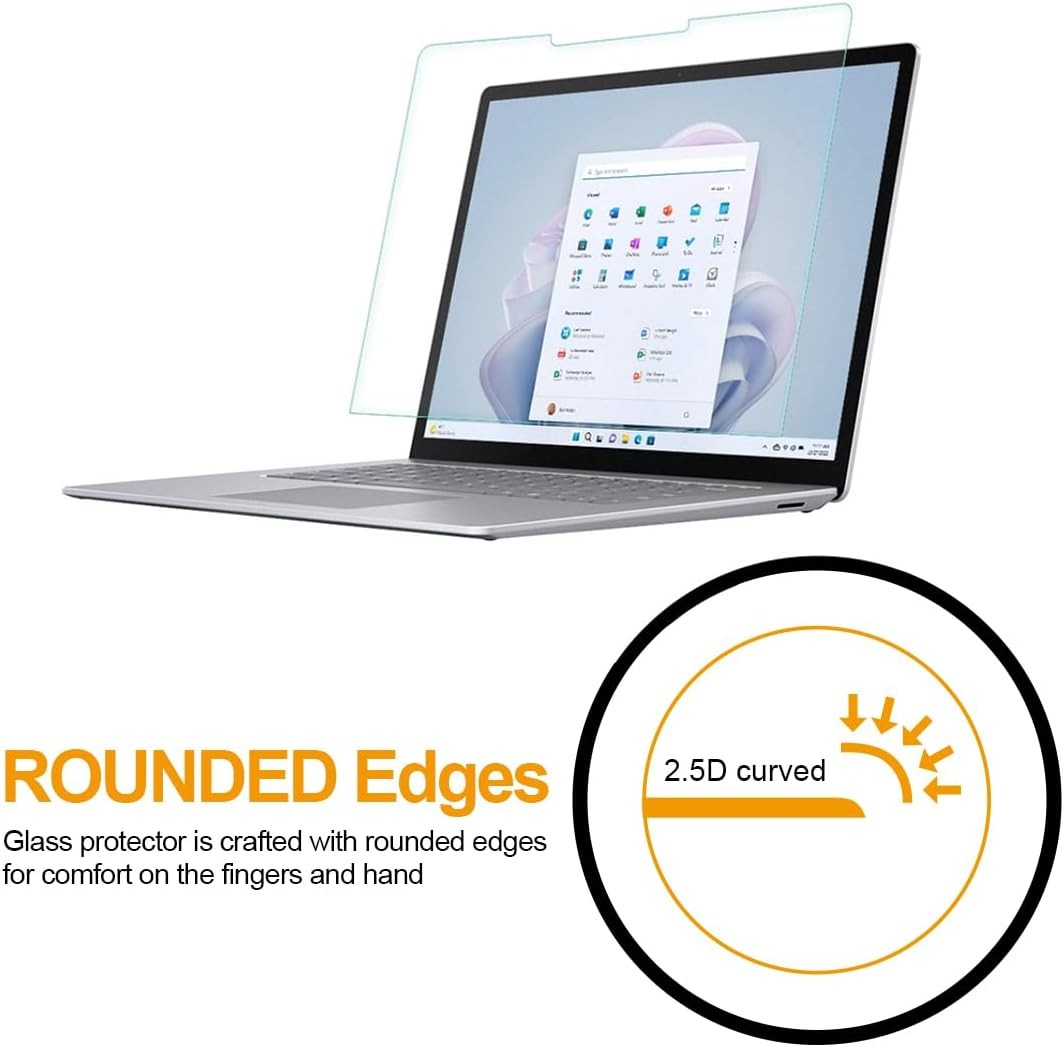 Tempered Glass Screen Protector for Microsoft Surface Laptop 6/5/4/3 (15 inch)