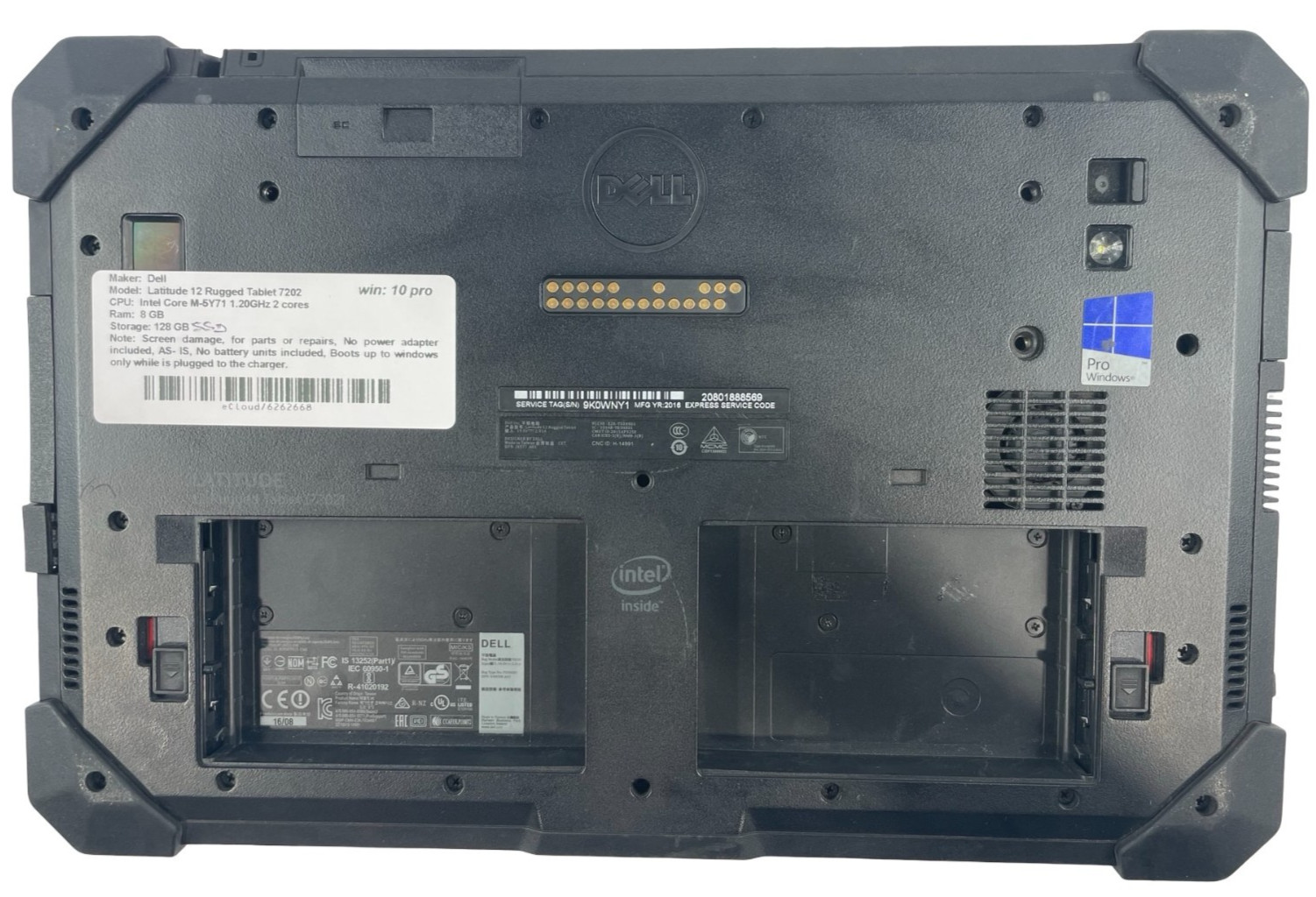 DELL Latitude 12 Rugged Tablet 7202 11.6″ Intel M-5Y71 8GB RAM, 128GB Win. 10Pr