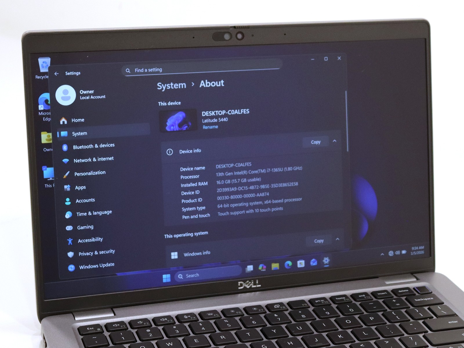 Dell Latitude 5440 14.0″ Touch i7-1365U 16GB 512GB NVMe W11P + Accidental
