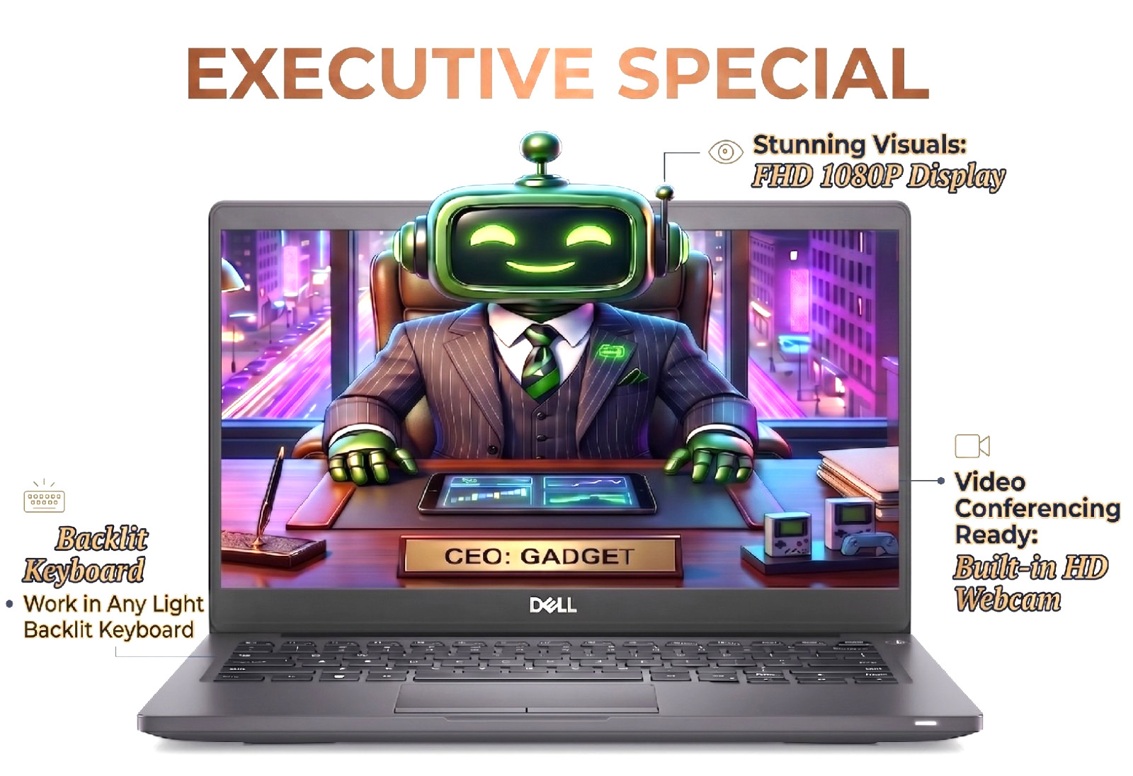 14″ FHD Dell Latitude Laptop Pc: Quad Core Intel i7 (32GB RAM – 1TB NVME SSD)
