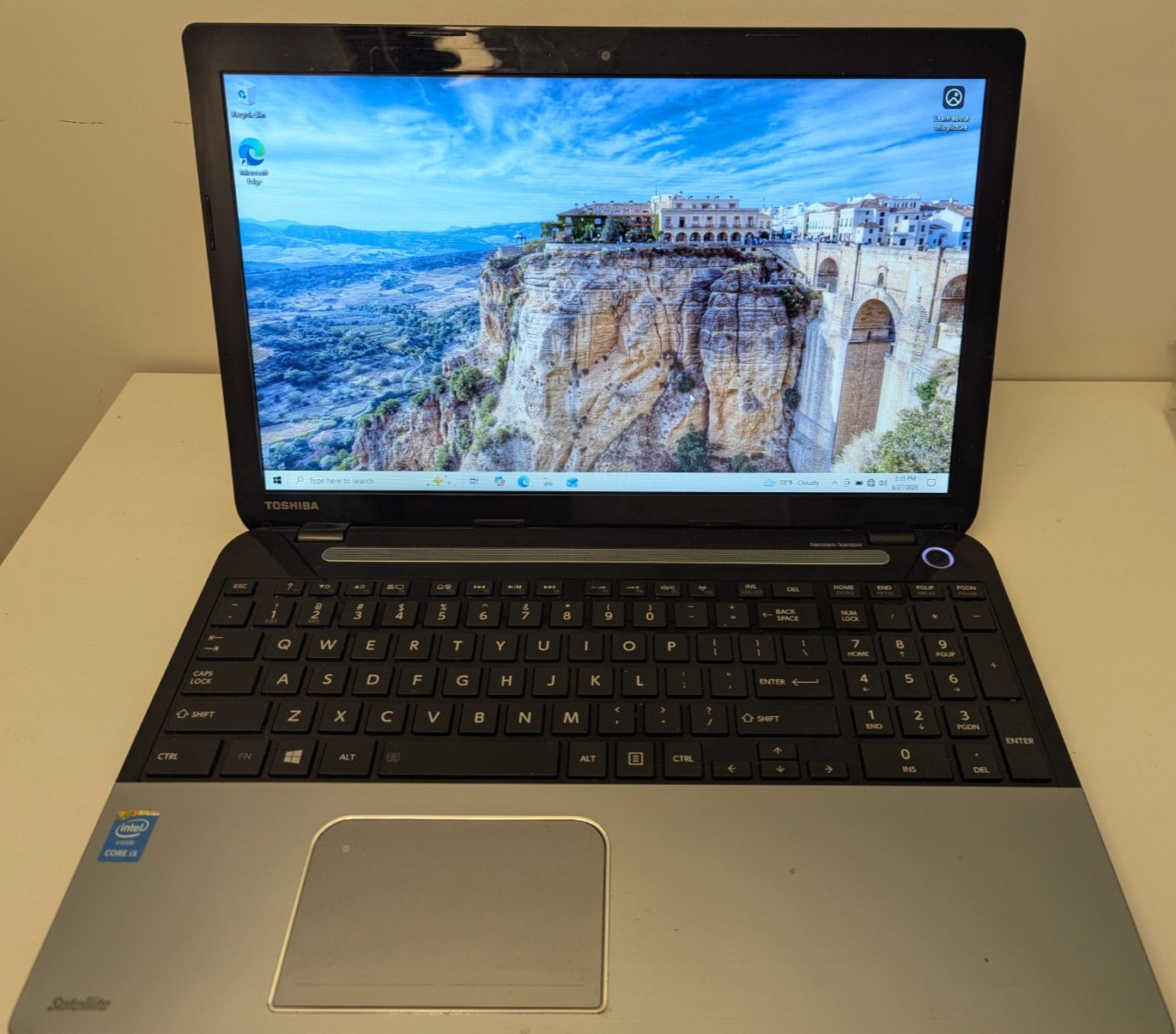 Toshiba Satellite S50-A Laptop i5-4200U, 4GB RAM 120GB SSD NEW BATTERY WiFi-5 BT